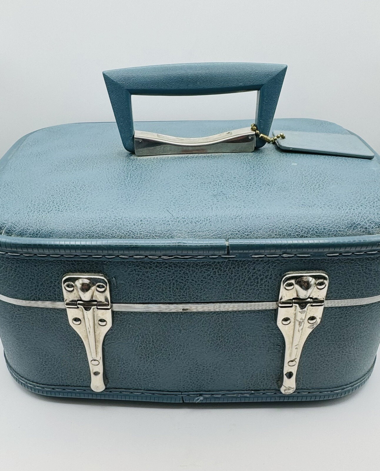 Vintage 1950/60s Blue Tour Lite By Neevel Hard Case Make Up Case W/ Key