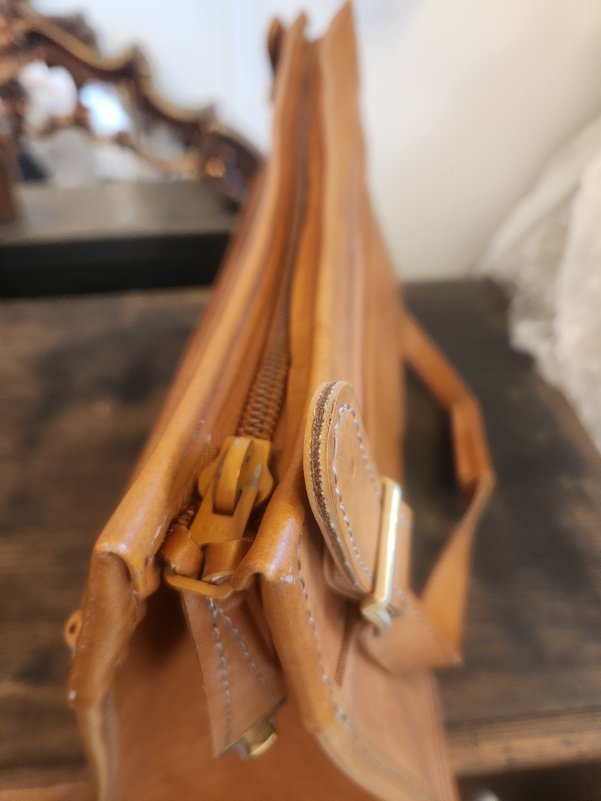 Vintage Hartmann Belting Leather Plastic Lined Weekender Bag