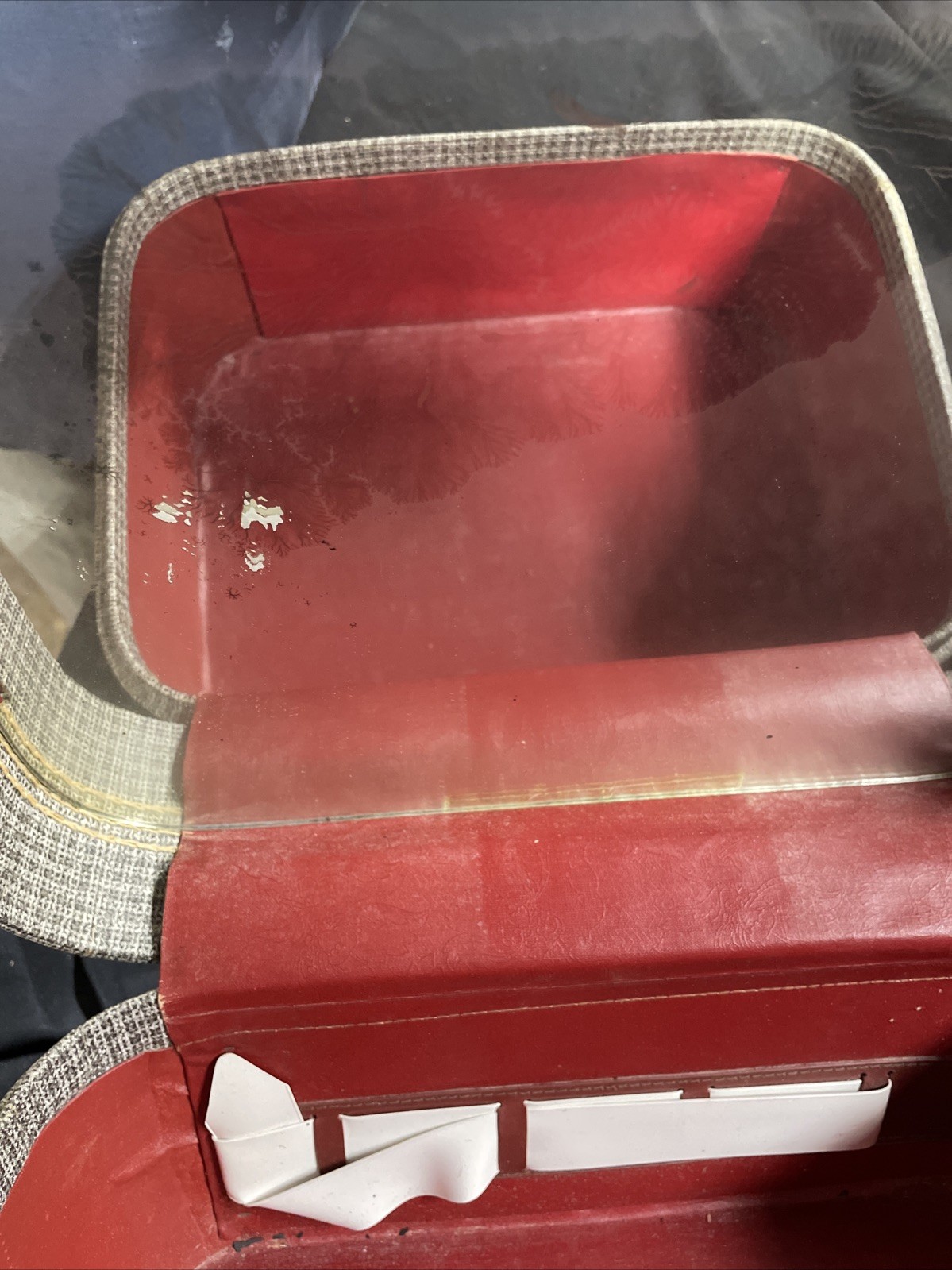 Vintage Envoy Blue / Gray Square Suitcase