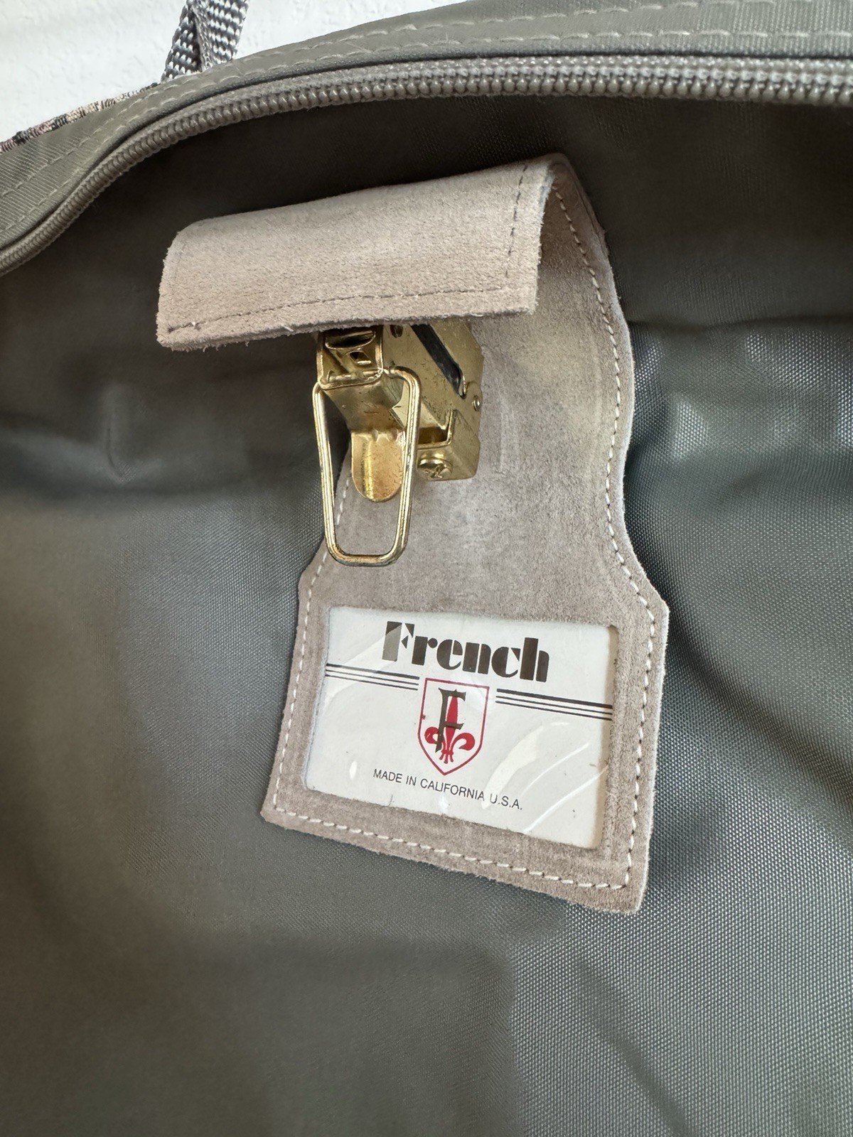 Vintage French Co Floral Tapestry Garment Bag Brocade Luggage USA Made
