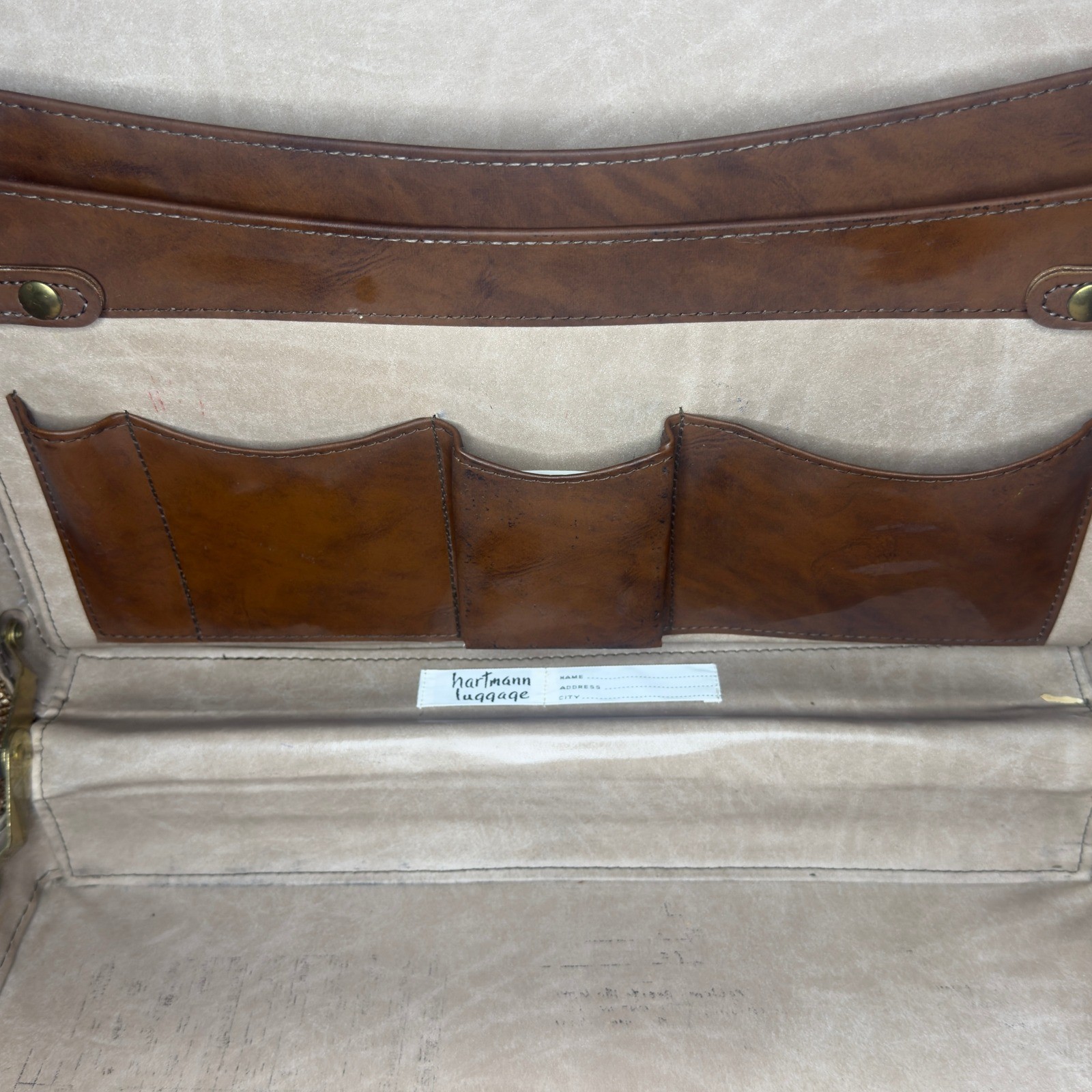 Vintage Hartmann Tweed Briefcase Belting Leather Slim Attaché Suitcase VTG USA
