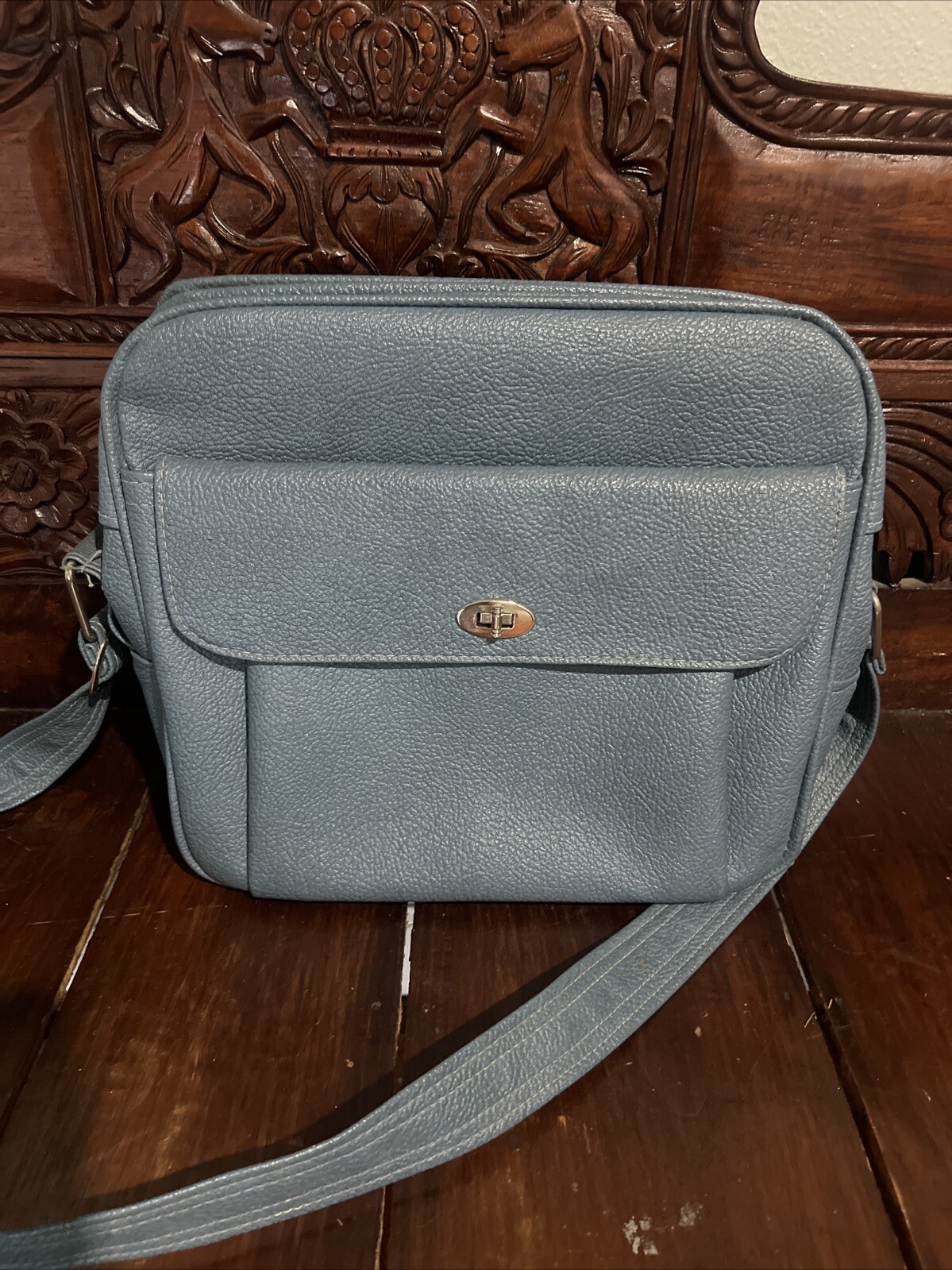 VINTAGE SAMSONITE ROYAL TRAVELER MEDALIST BLUE TOTE CARRY ON SHOULDER BAG