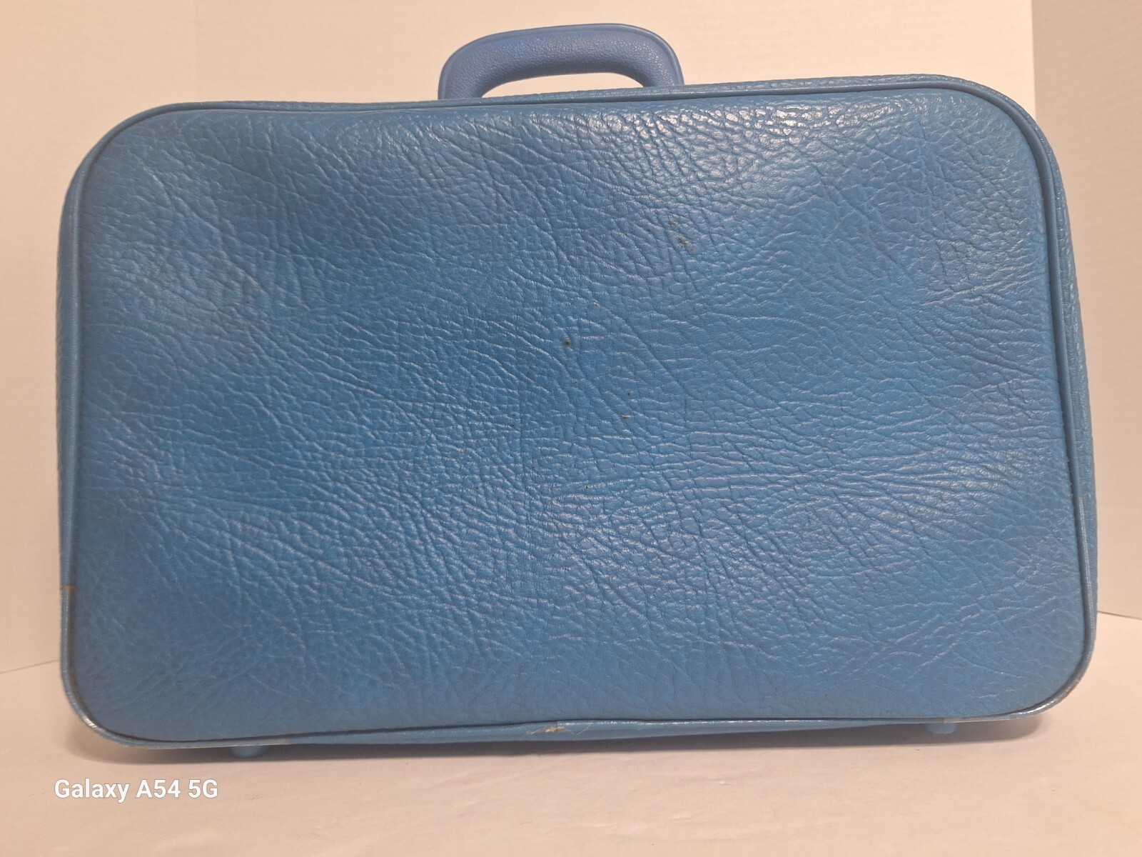 Vintage 70’s K Line Travel Bag Carry on Blue Textured Zippers Handle
