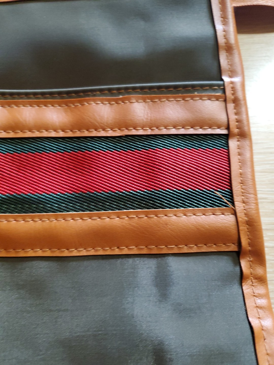 Vintage Mr. Roberts Toiletry Luggage Travel Bag Green Red Stripe With Tag