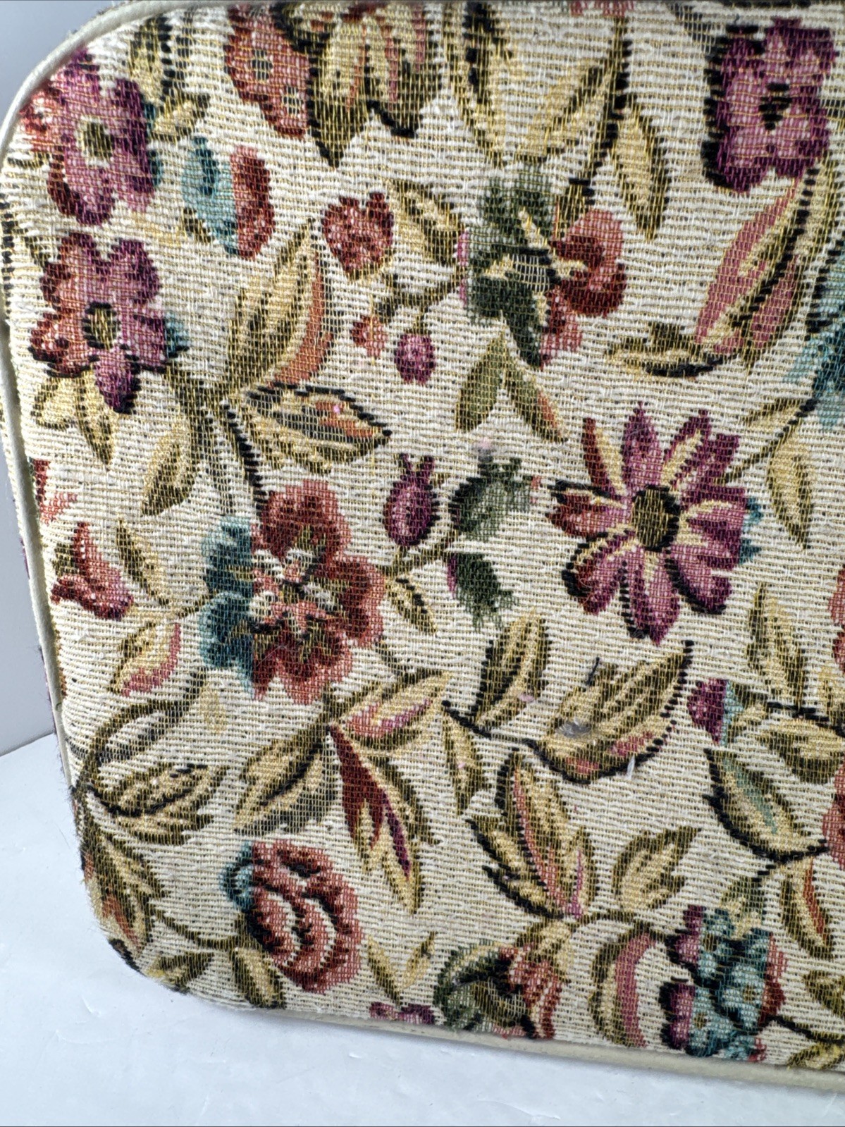 Vintage Bantam Travelware Floral Carpet Bag Top Handle Retro 60s Style GUC