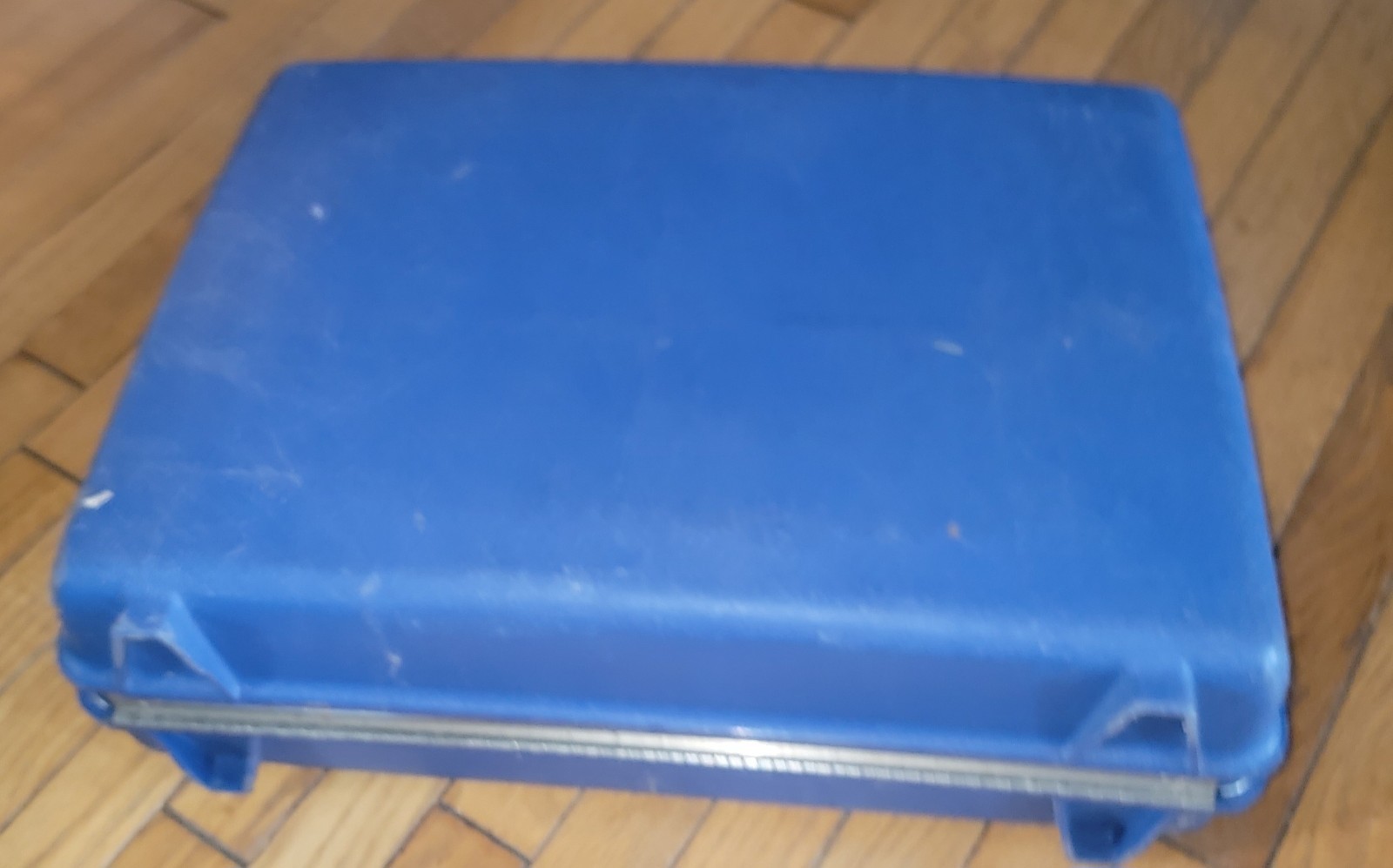 Antique Samsonite Blue Hard Shell Suitcase Vintage Luggage Mid Century Travel