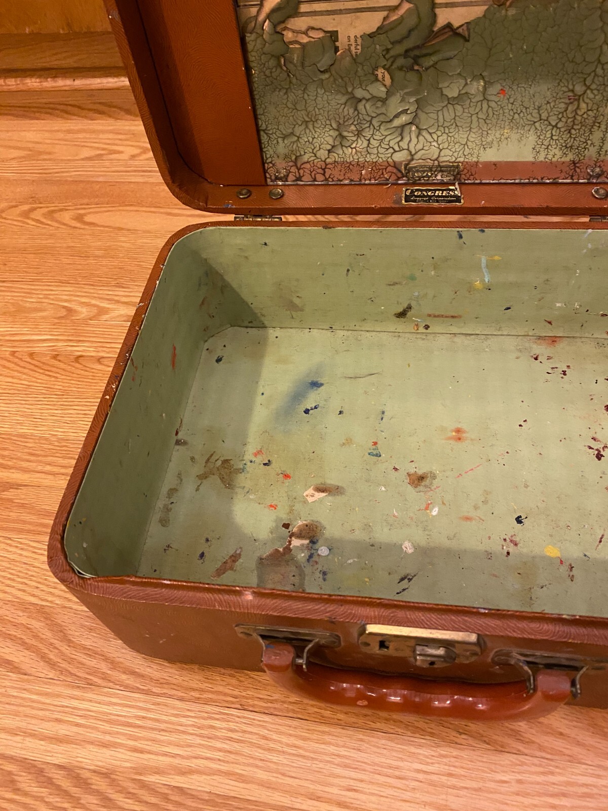 Vintage Congress Luggage Corporation Suitcase 13-1/2″ x 10″ x 5-1/2″ with Mirror