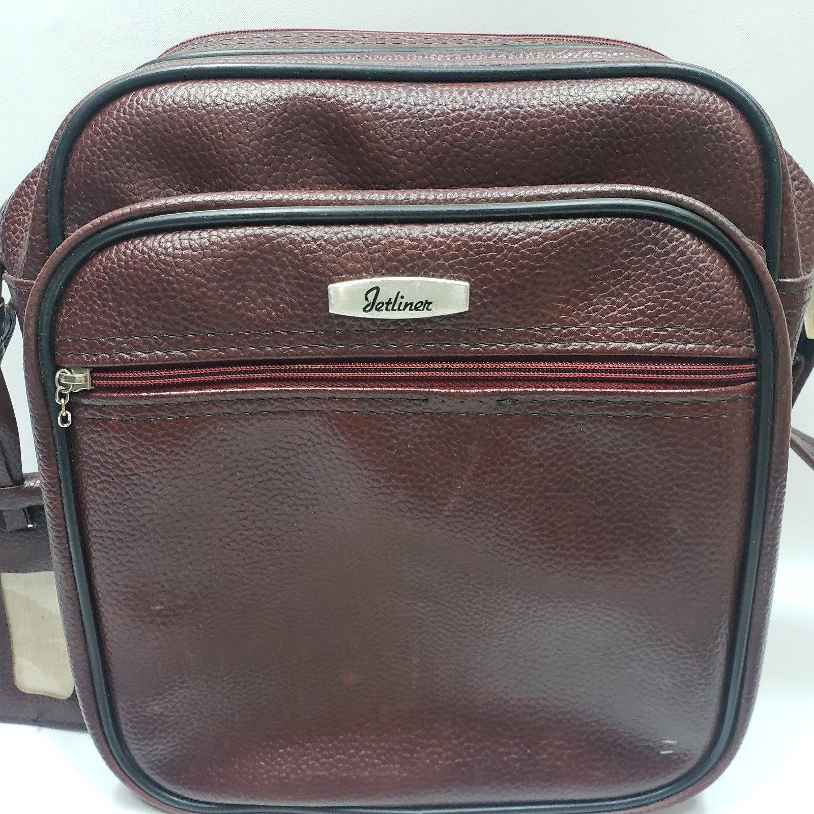 Vintage Jetliner Shoulder Travel Bag With Shoulder Strap Luggage Tag Holder