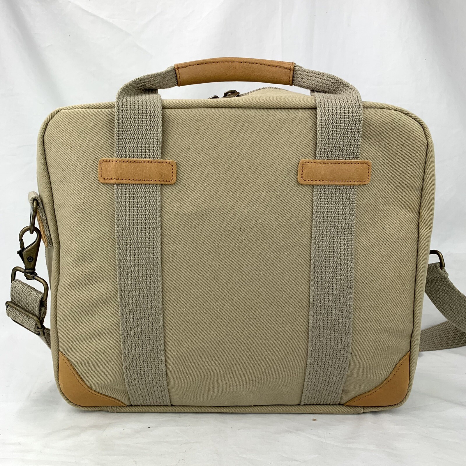 Vintage Hilton Honors Carry On Heavy Canvas Bag Small Overnight 12.5” Tan
