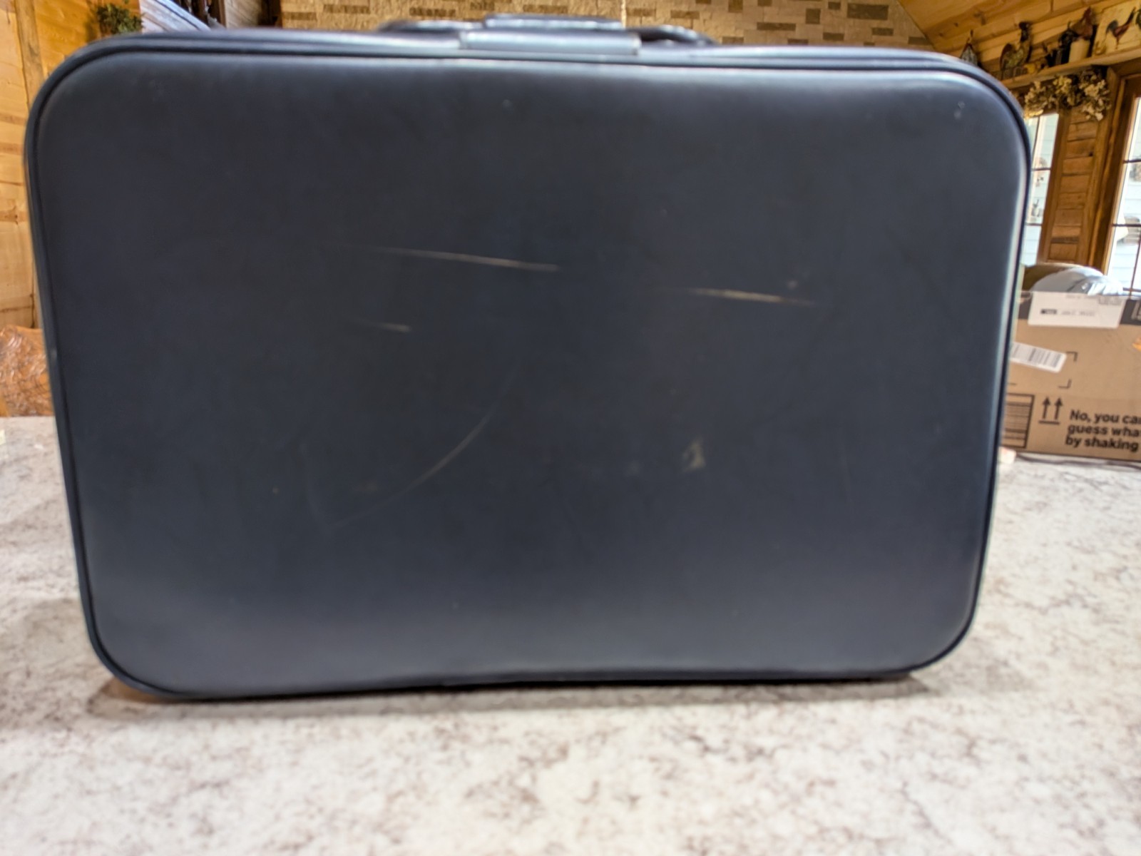 American Tourister Vintage 1970s Navy Blue Soft-Sided Vinyl Suitcase Set
