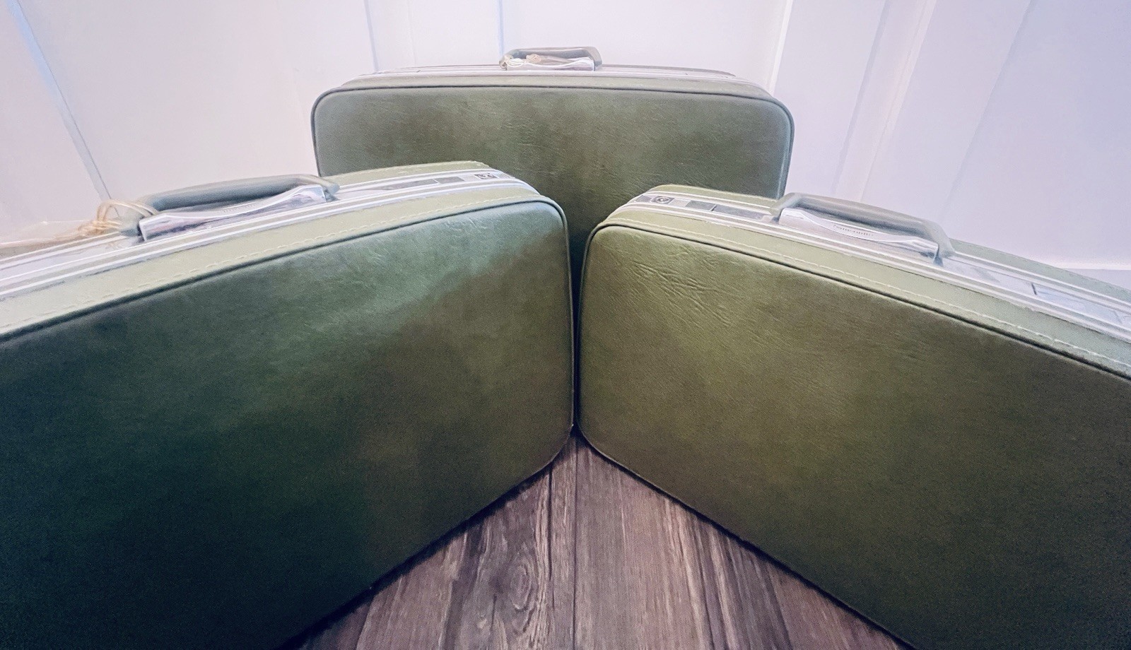 Samsonite Fashionaire Vintage Luggage Olive Retro Green 3 Piece Set Suitcases