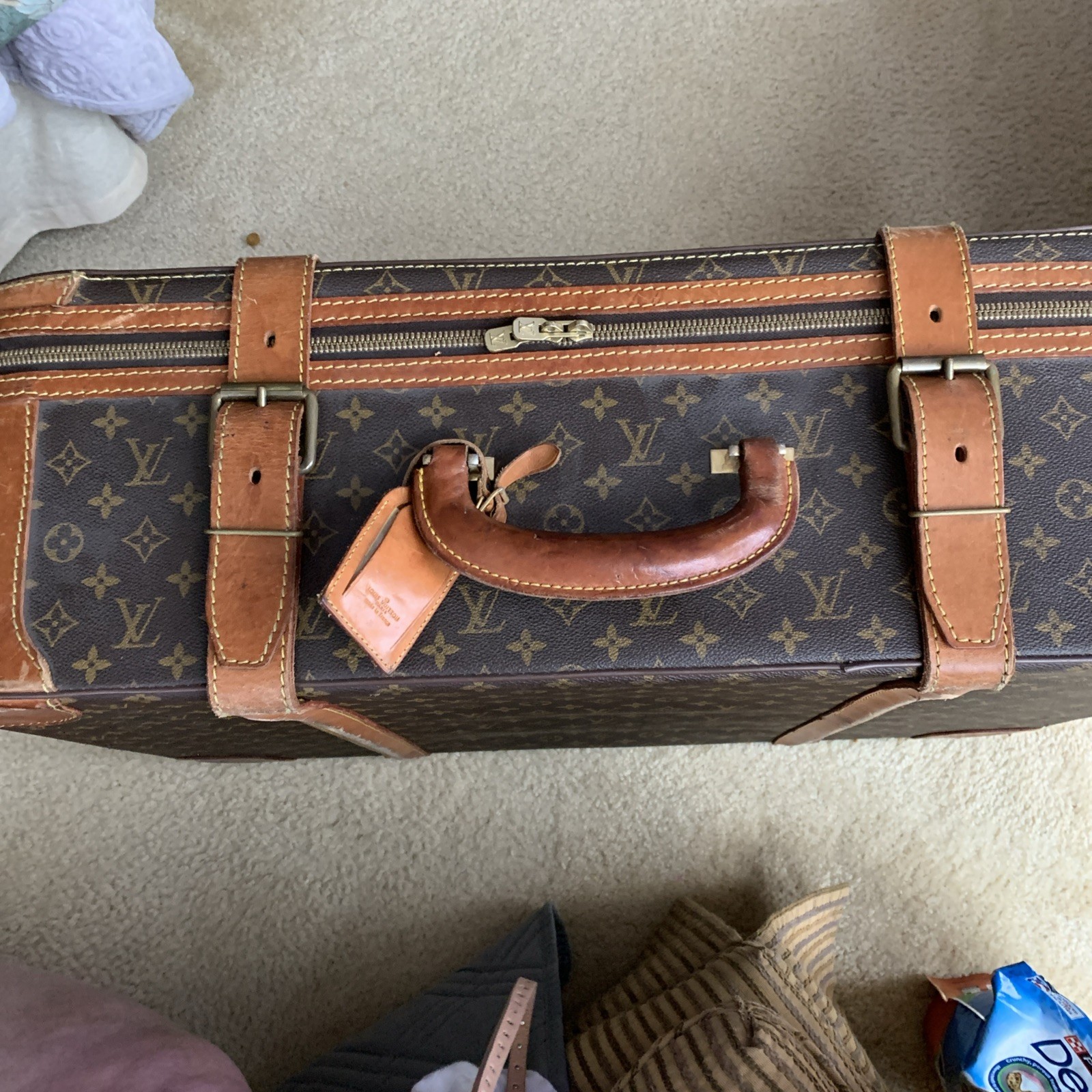 Auth Vintage Louis Vuitton Monogram Stratos 60 M23236 Trunk Case W/divider