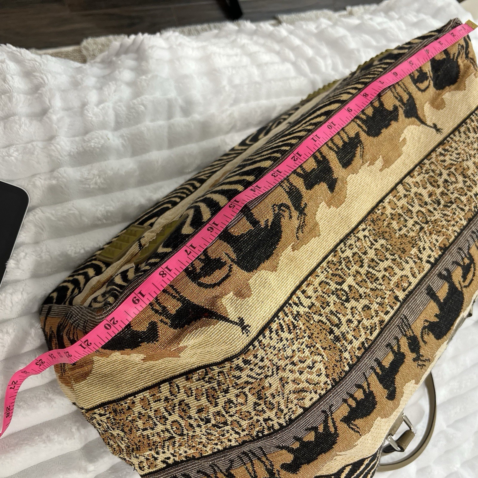 Vintage Jade Safari Print Tapestry Luggage Travel Bag Set Set Of 2 With Wheels