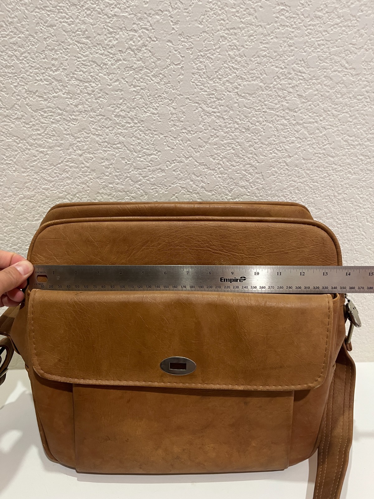 Vintage Samsonite Profile Brown Faux Leather Shoulder Carry On Bag