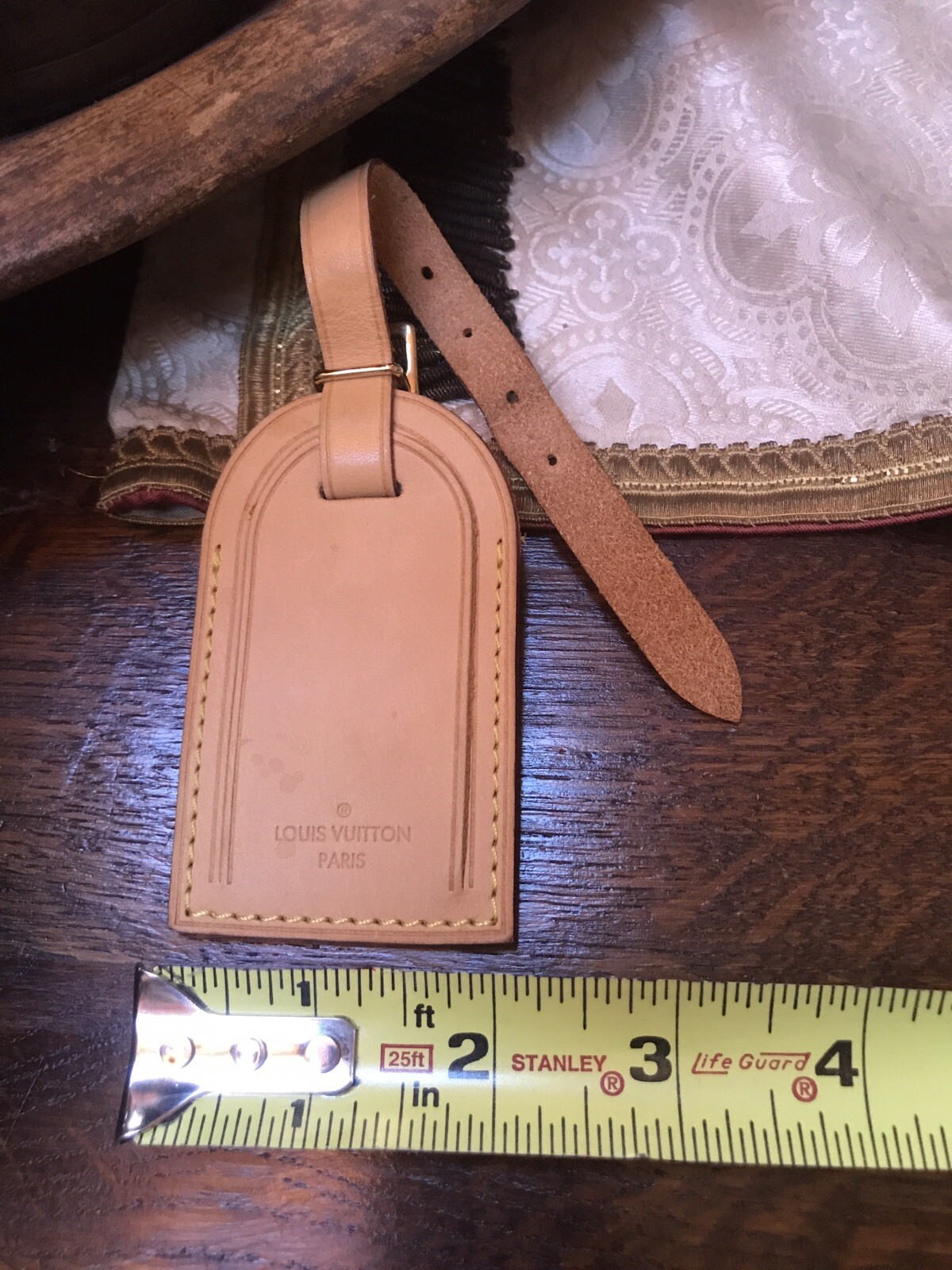 LOUIS VUITTON Vanchetta Leather Suitcase Luggage Tag, Large 3.5” X 2” Plus Strap