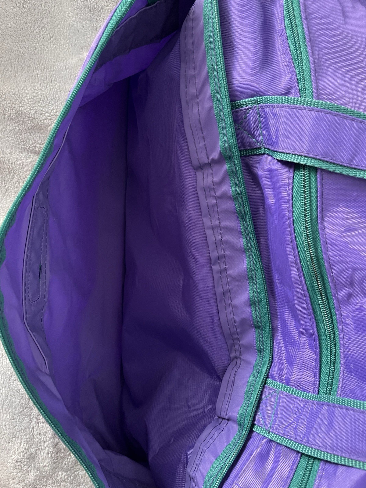 Members Only Bag Vintage 80s Duffel Bag Luggage Set Of 2 Purple And Green