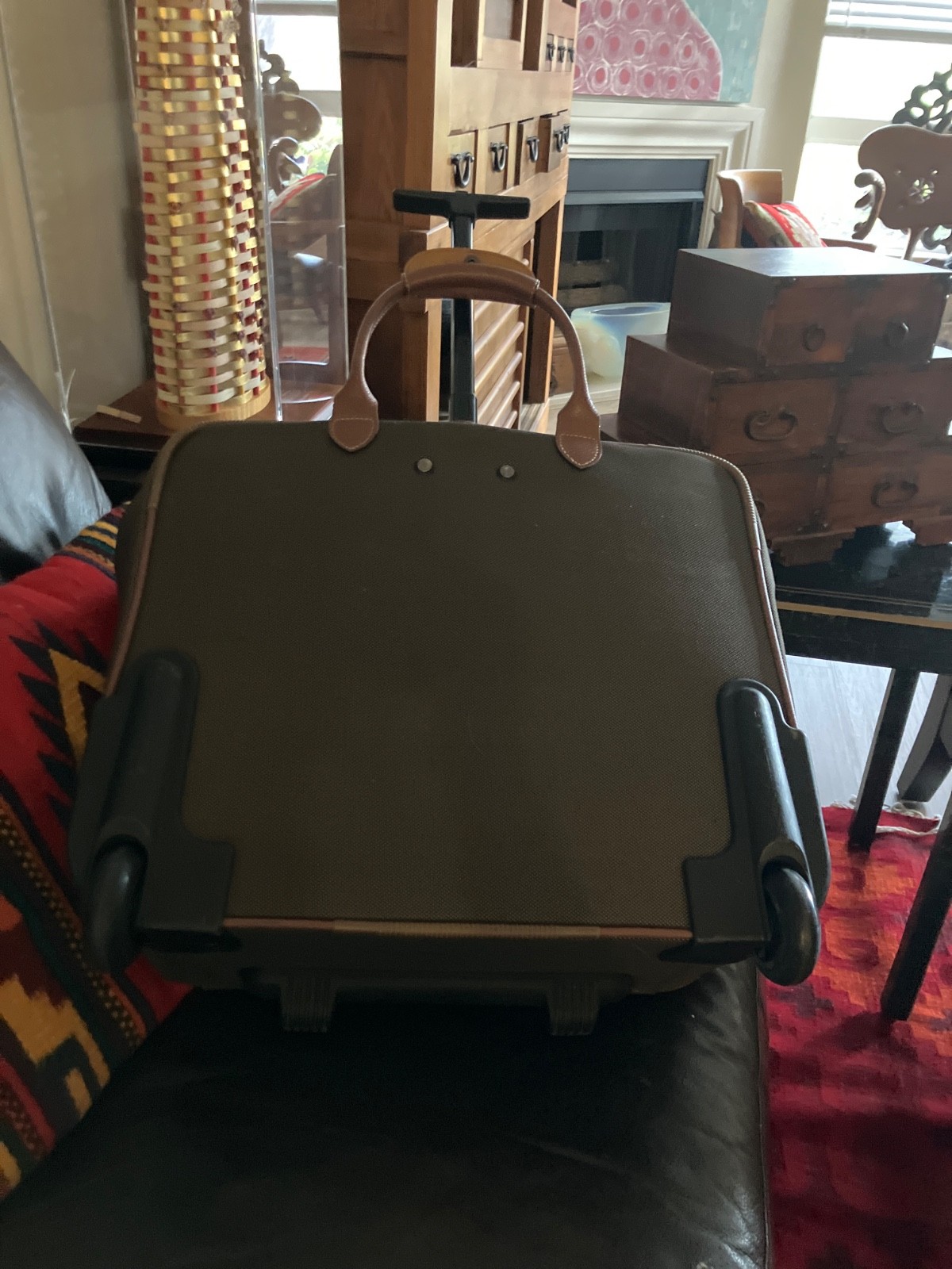 Longchamps mid size authentic vintage roller suitcase bag