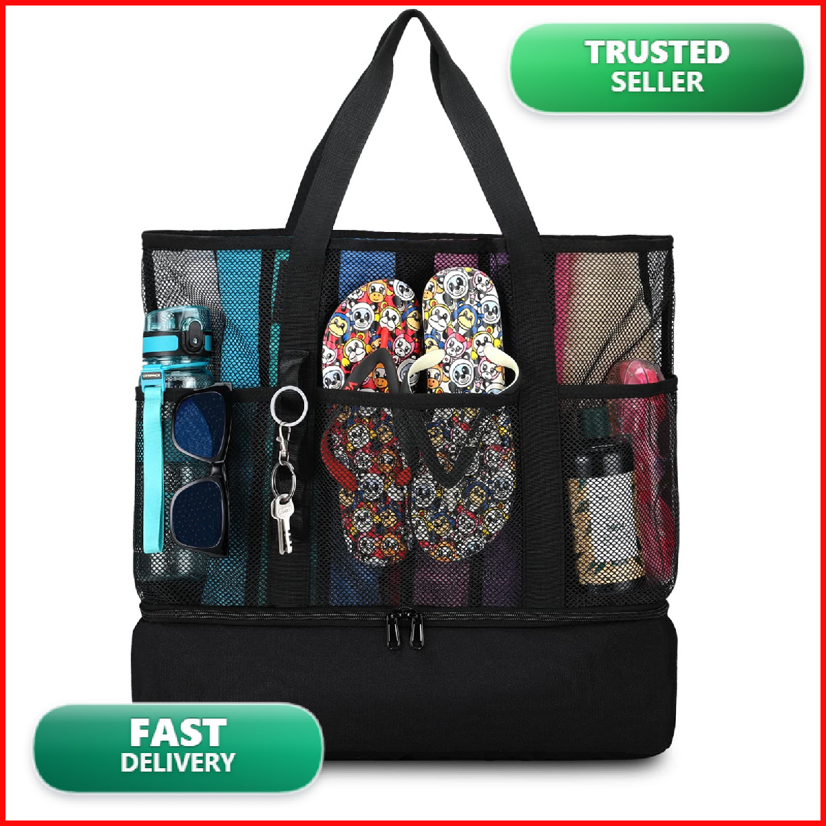 Uylia Beach Bag Coolermesh Beach Bags For Women Sandproof For Pool And Swimming