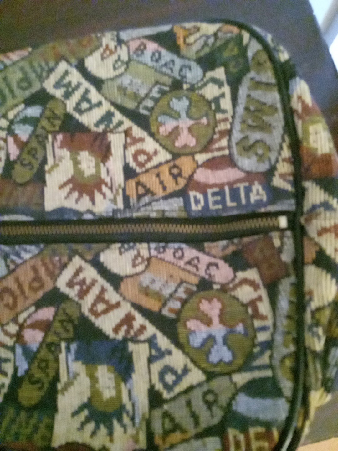 Vintage Airlines Tapestry Travel Tote Cosmetic Bag 12″ New WO Tags