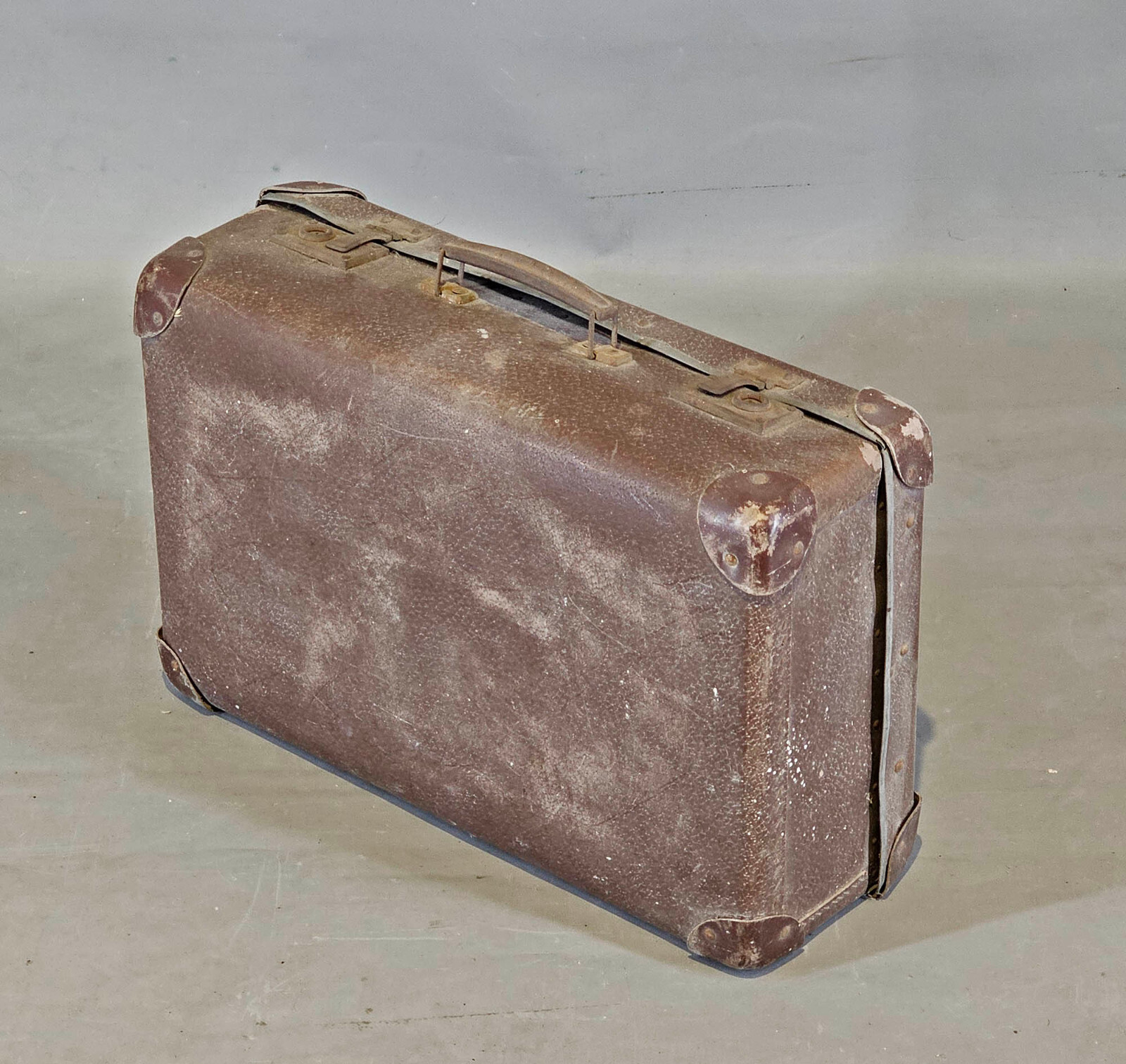 9280063 Travel Suitcase Vintage Dark Brown Altersspuren 17 11/16x11x5 7/8in