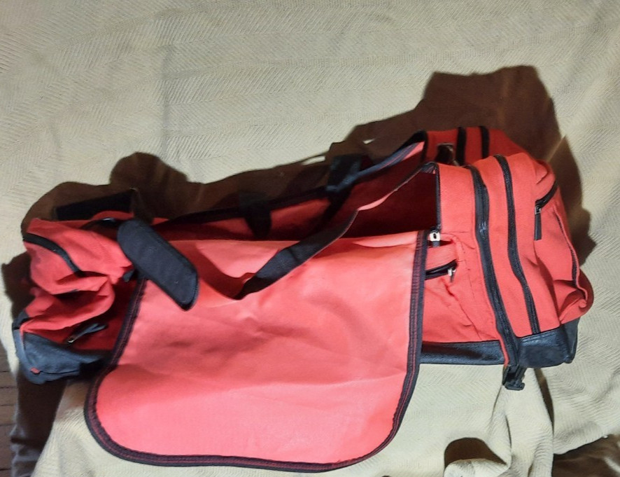 Vintage Red and Black Marlboro Gear Rolling Luggage, Suitcase and Duffle Bag.