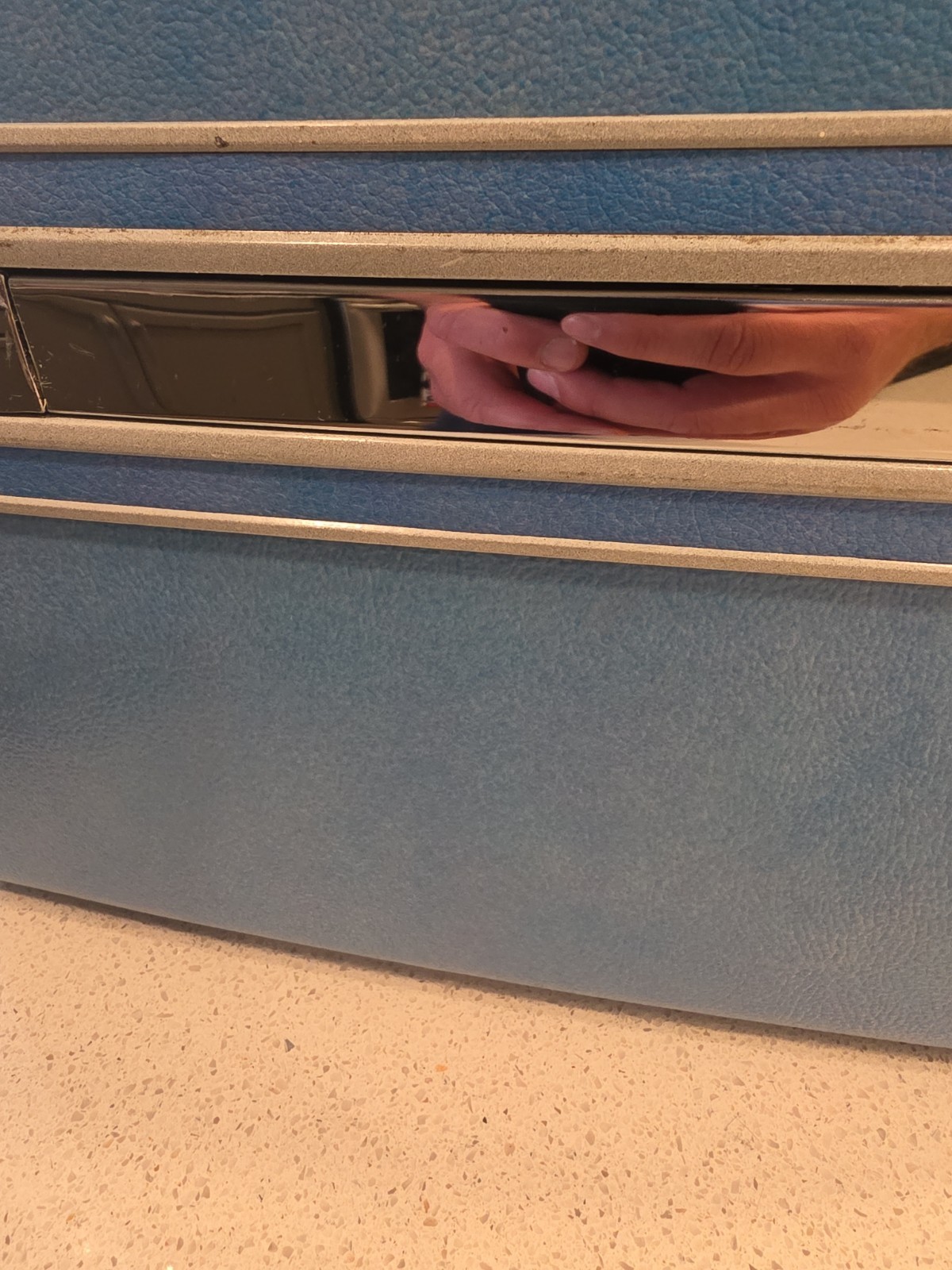 Vintage Samsonite Silhouette Baby Blue Hard Case Makeup Travel Case Clean No Key
