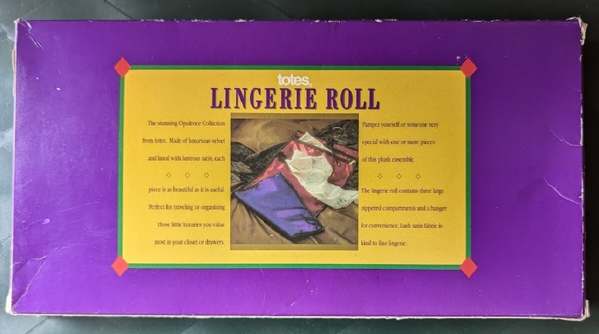 Totes Lingerie Roll, Opulence Collection, Nylon Satin, 1992, Style 3825 TRI, EUC