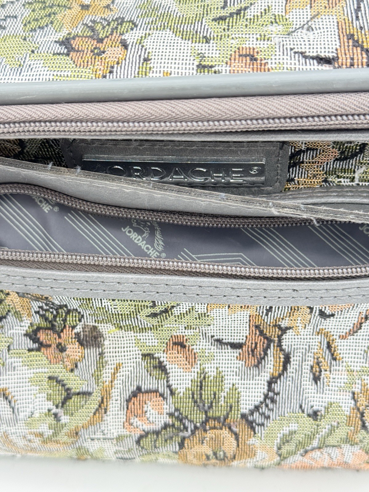 Vintage 1970s 1980s Jordache Floral Tapestry Train Case Vanity Bag Prop