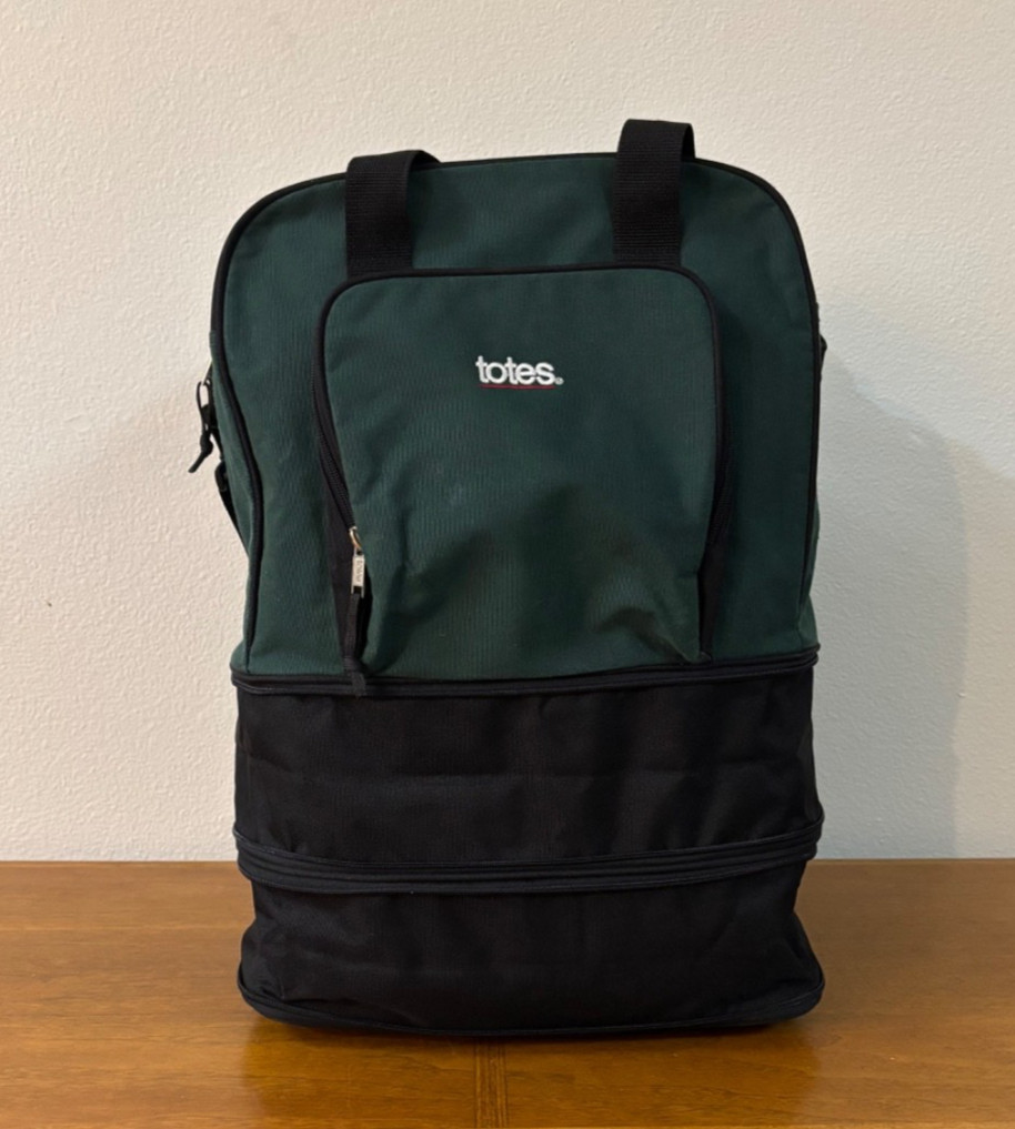 Totes Expandable Duffel Bag Forest Green Carry On Travel Bag Vintage 1990’s