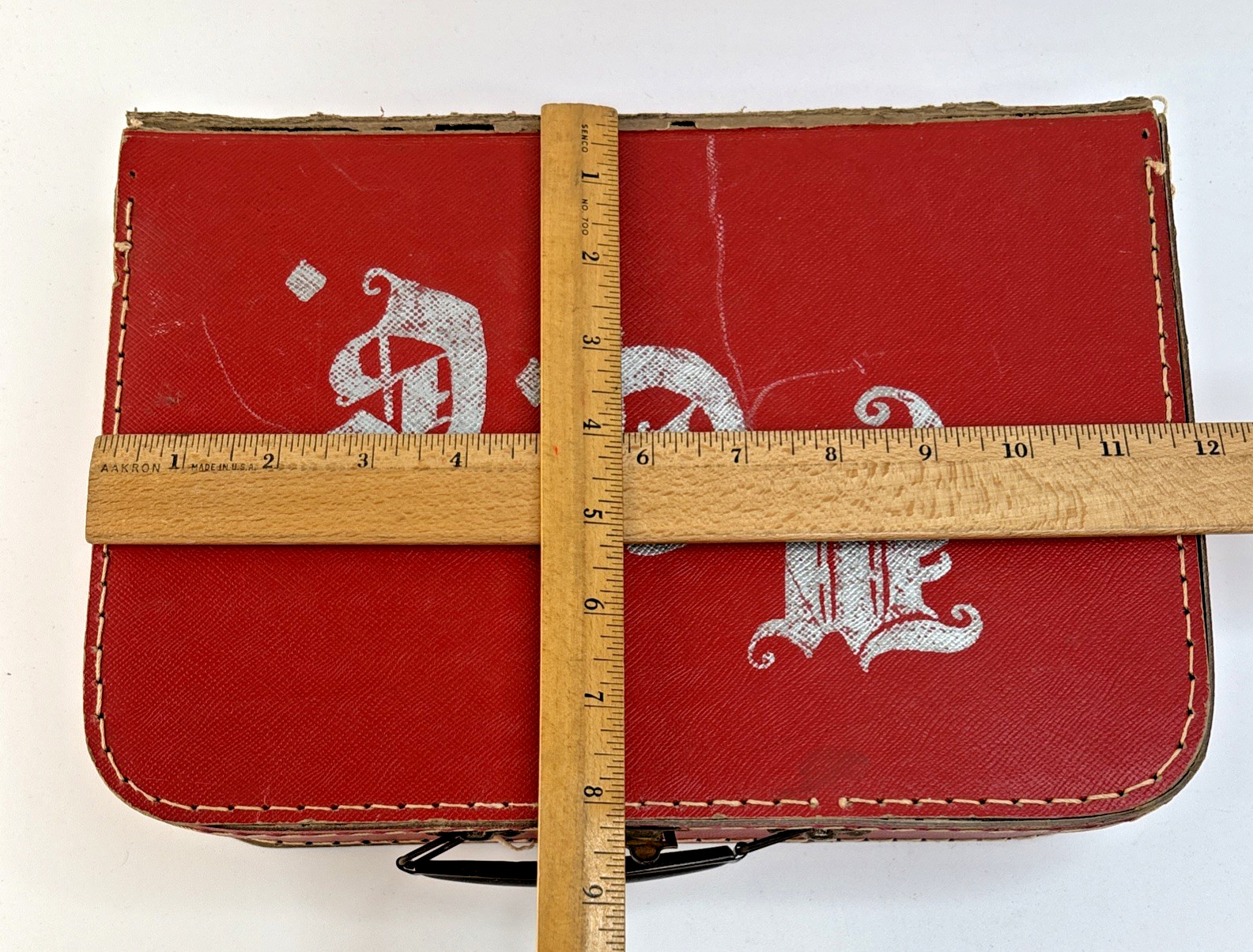 Vintage 3 Piece Childs Red Luggage Suitcase Set 1950s Made In Czechoslovakia