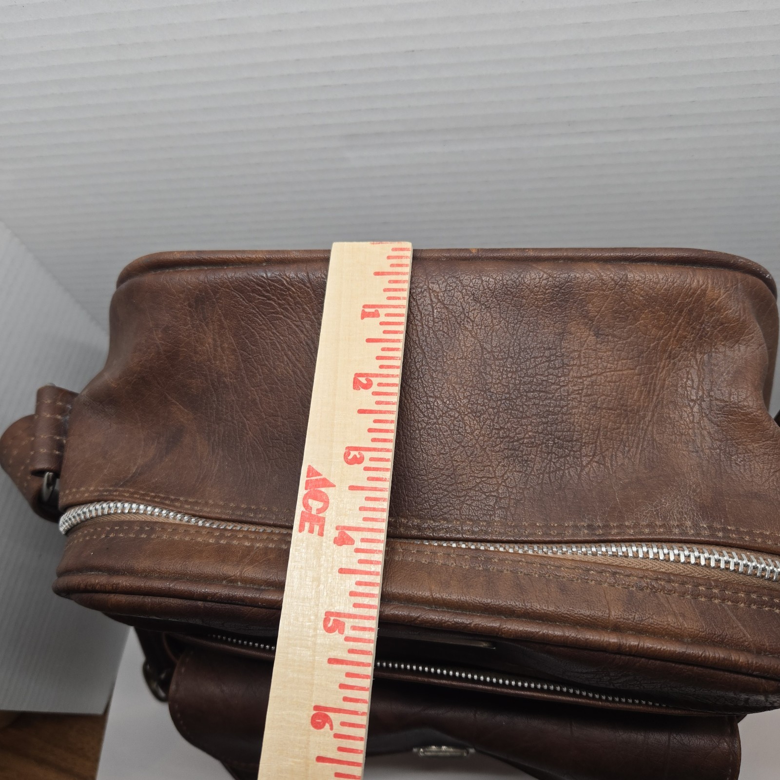 Vintage 70s Samsonite Sonora Shoulder Bag Carry-On Luggage Brown Leather 13x11x6