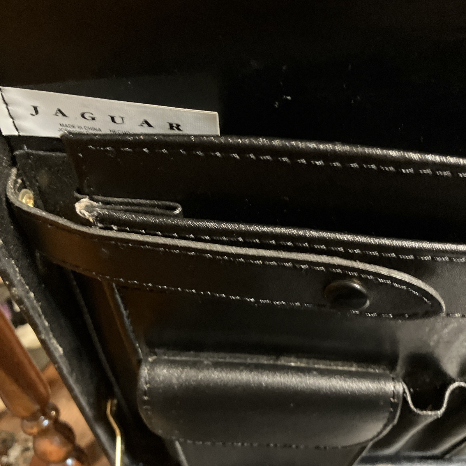 Vintage Jaguar Briefcase Hard Shell Black Leather/Faux Leather Material w/combo