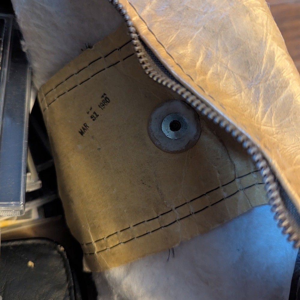 Tan Vinyl Vintage 1980 Duffle Bag will Talon Zippers