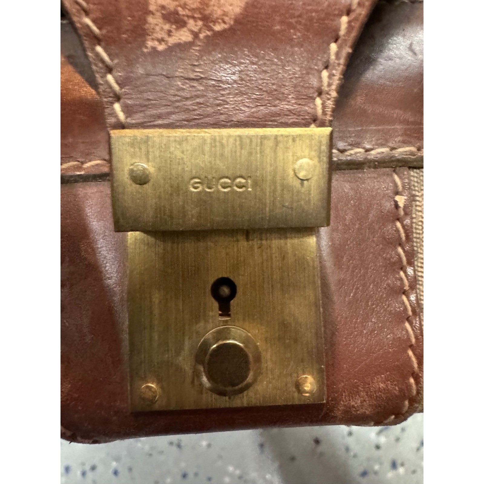 Gucci 1970’s Monogram Canvas Leather Trim Travel Luggage Set Vintage Authentic