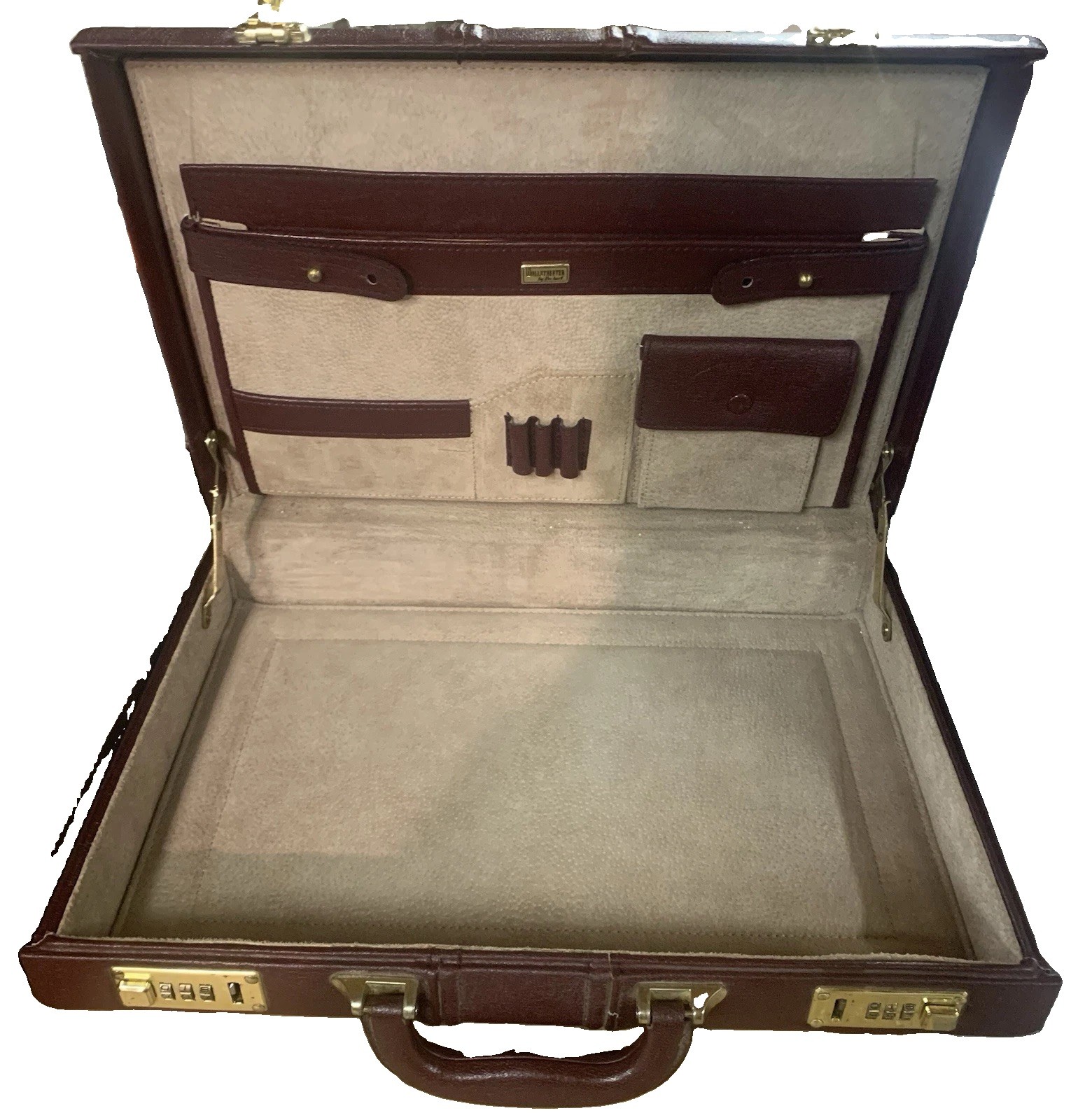 VTG Leather Briefcase The Wallstreeter by Earhart Burgundy Golden Accessories