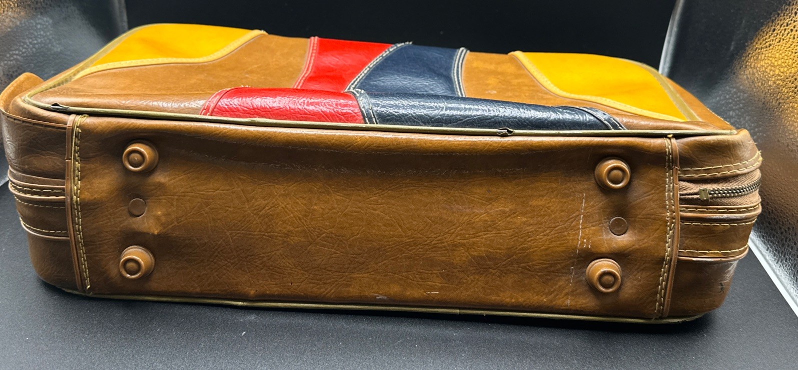 VTG Graphic Mod 1970’s Leatherette Briefcase/Suitcase Japan AS IS KUC