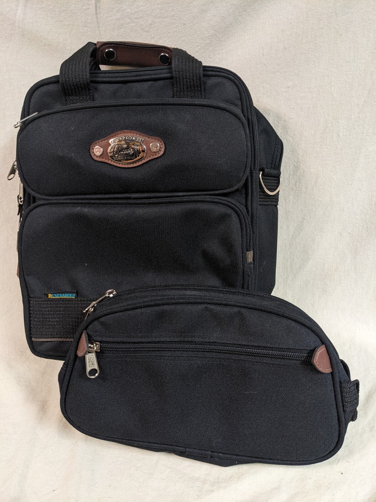 Ricardo Beverly Hills Renegades Black Backpack &Toiletry Bag/Carry-On Luggage
