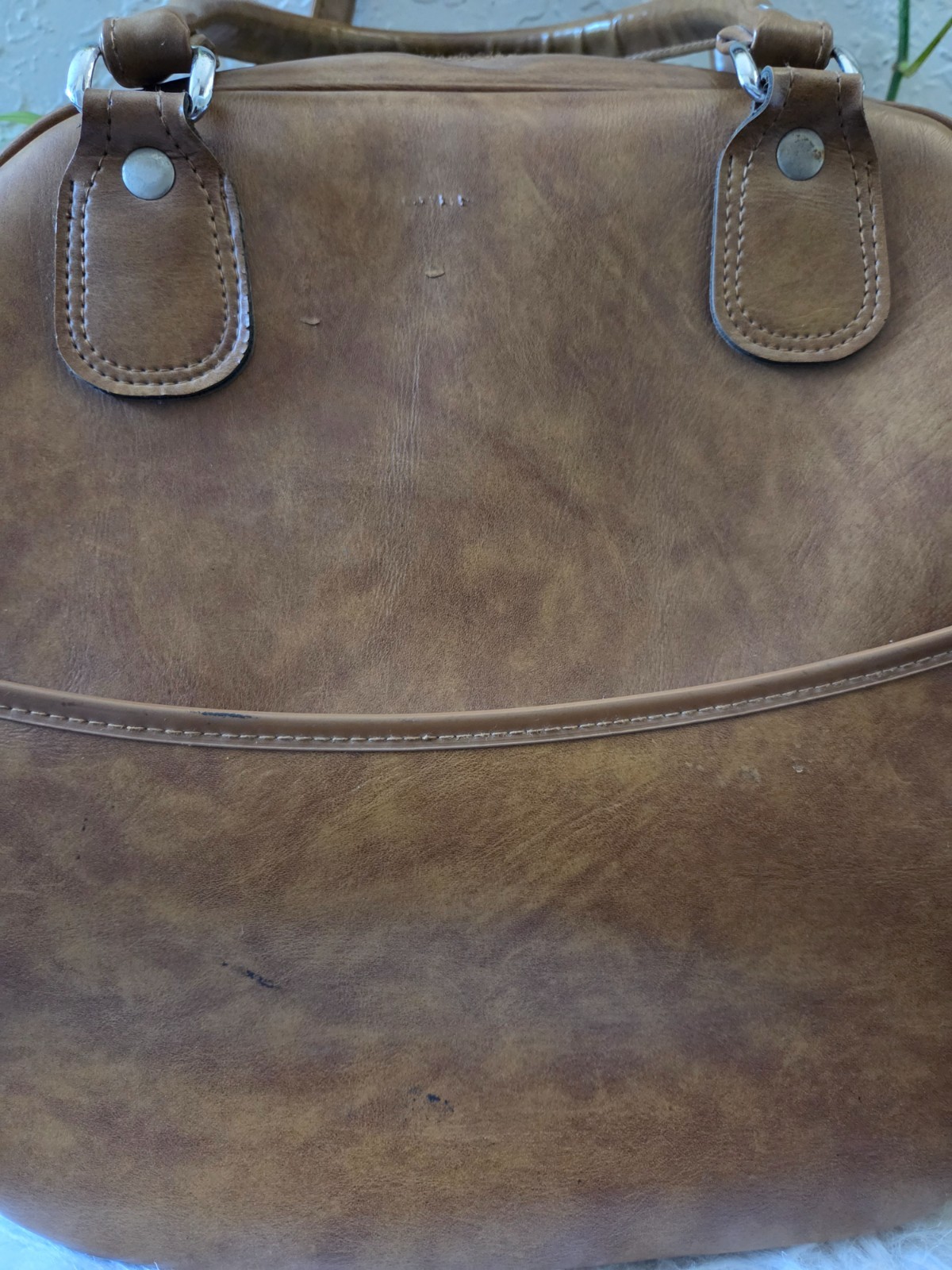 Vintage Airway Industries Zippered Brown Carry-On Travel Luggage Suitcase Bag