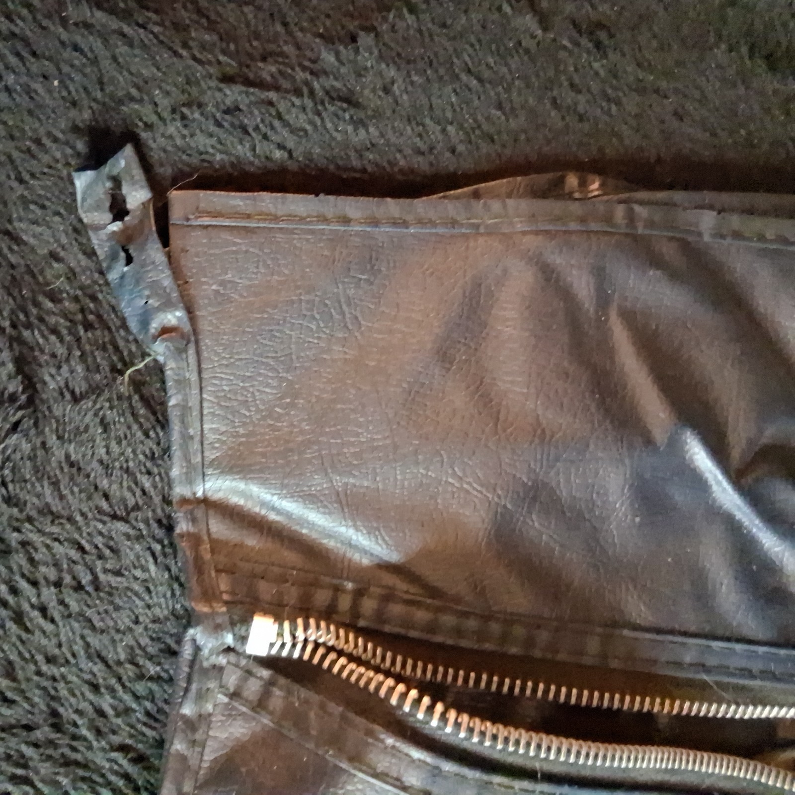 Vintage 1970’s Southern Airways Vinyl Faux Leather Folding Garment Bag dark BLUE