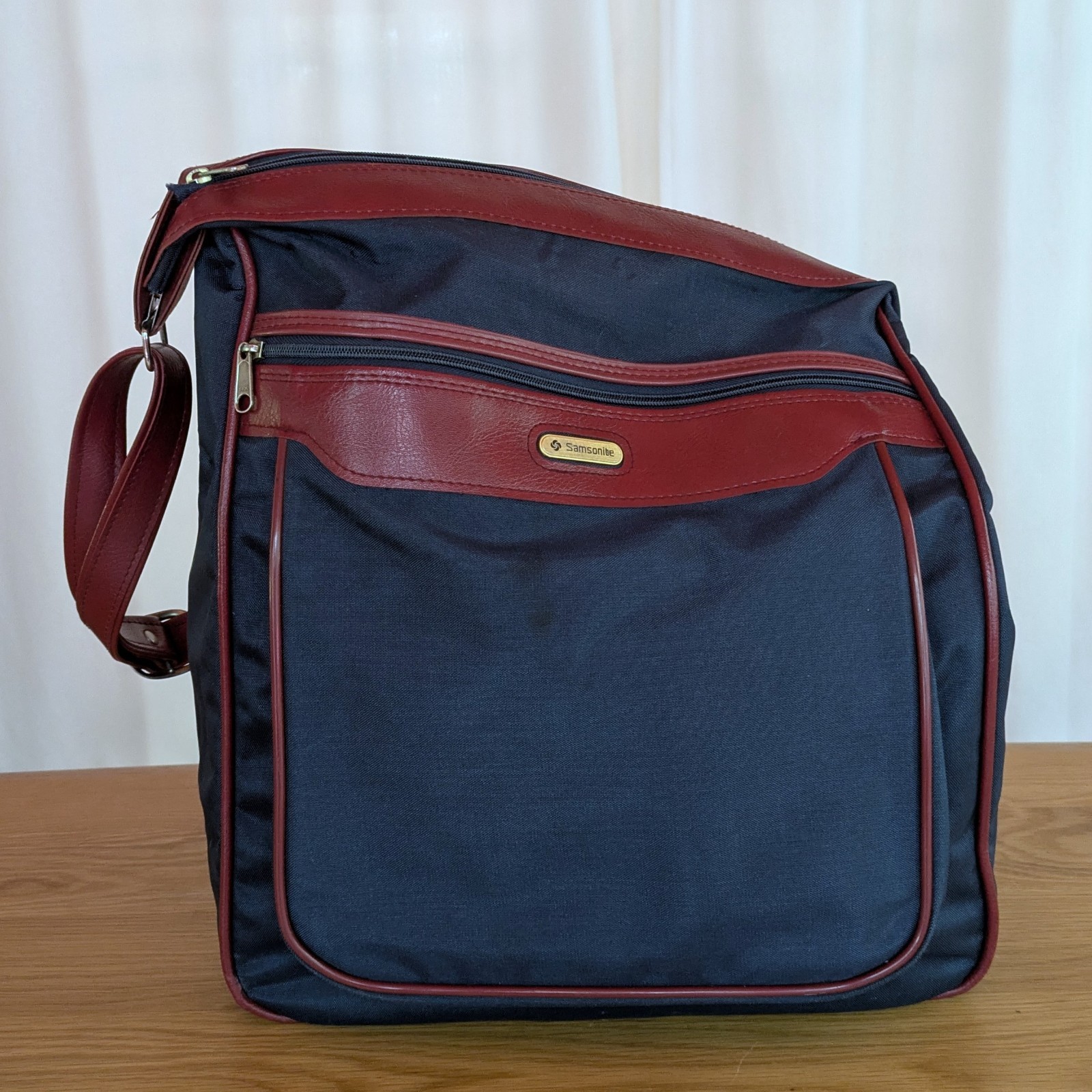 Vintage Samsonite Easy Paks II 4 Piece Navy Burgundy Nesting Luggage Set 1984