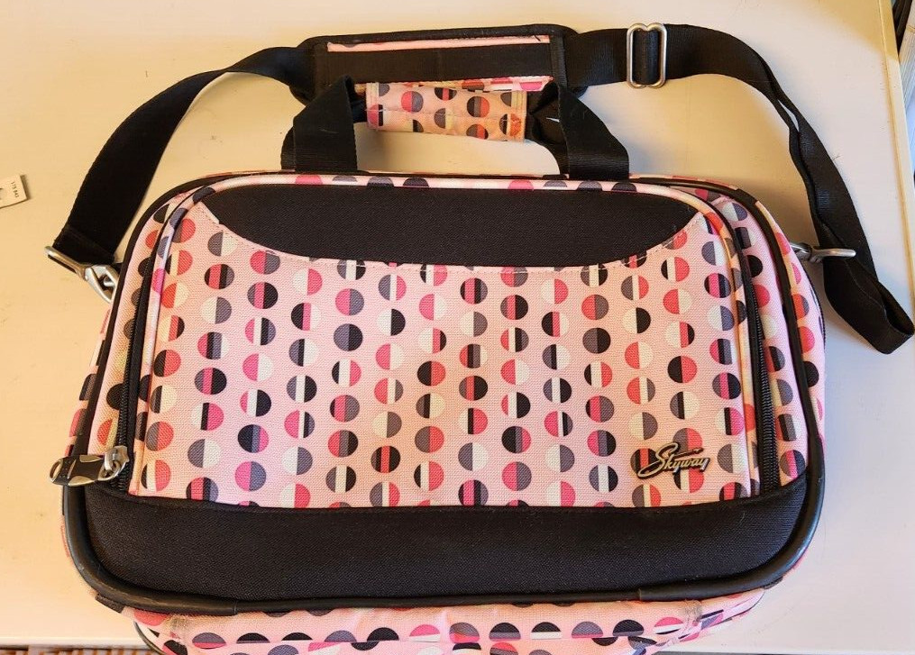 Skyway 407 Laptop Bag Carry on Pink Divided Zipper Compartments Shoulder Strap