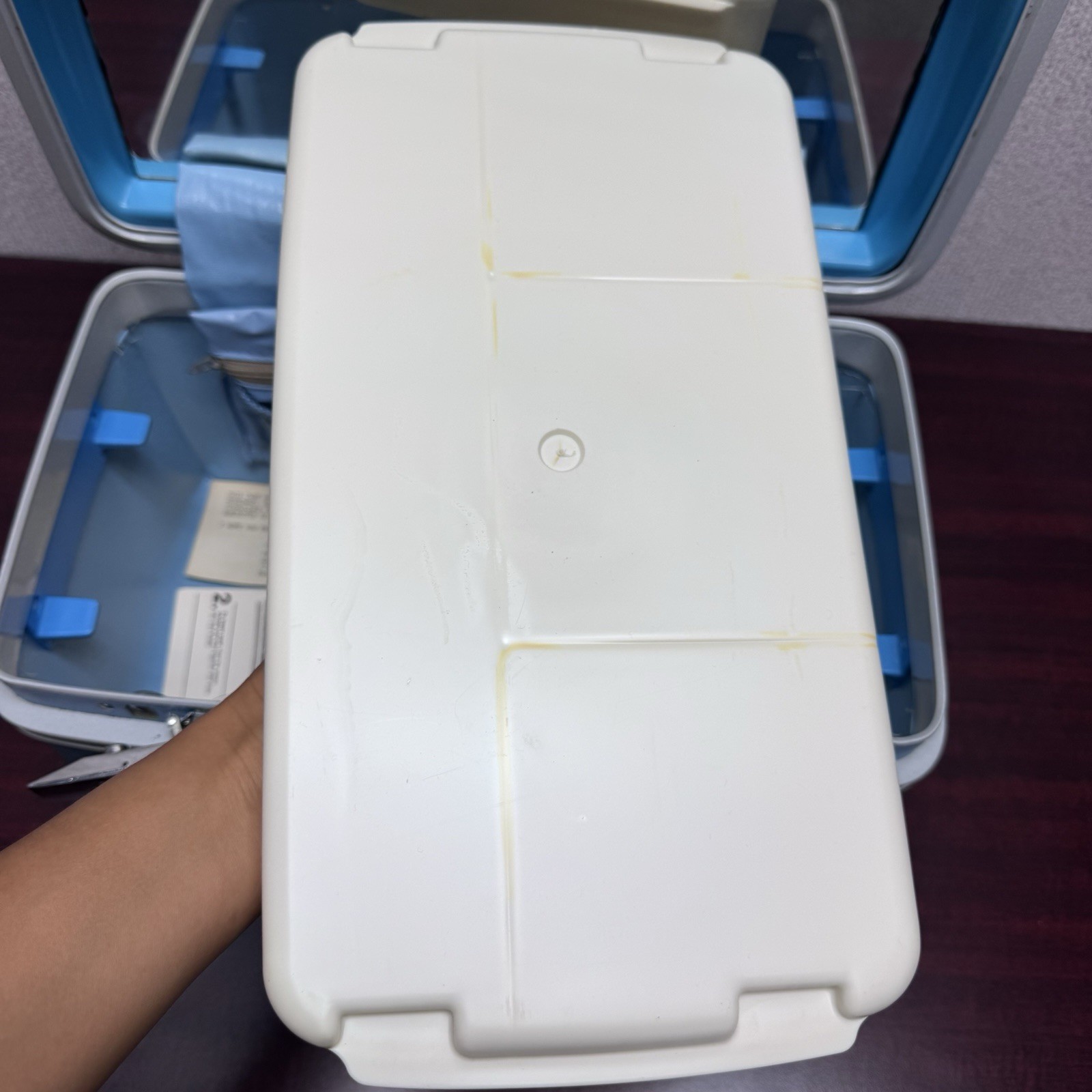 Vintage Sears Courier II Sky Blue Makeup Vanity Case with Keys, Tray, Manual