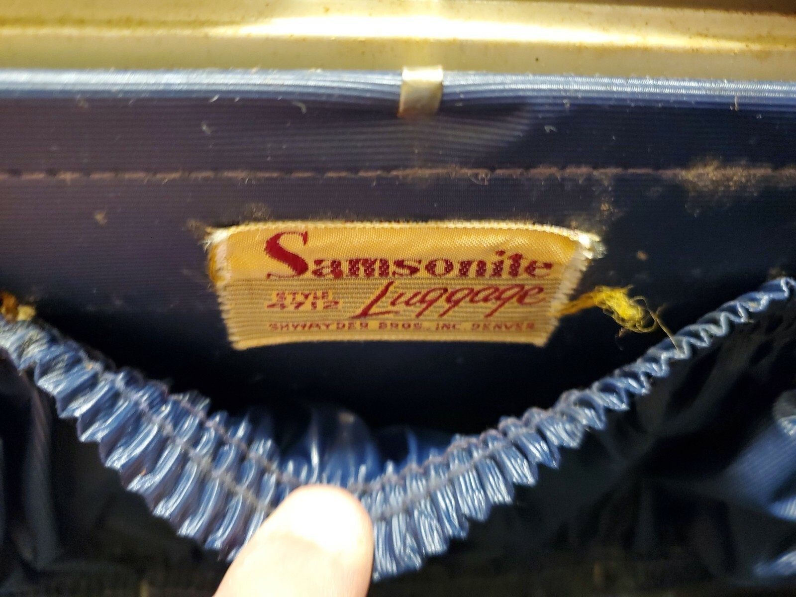 Vintage Samsonite Shwayder Bros Blue Luggage Vanity Train Makeup Case #4712 RARE