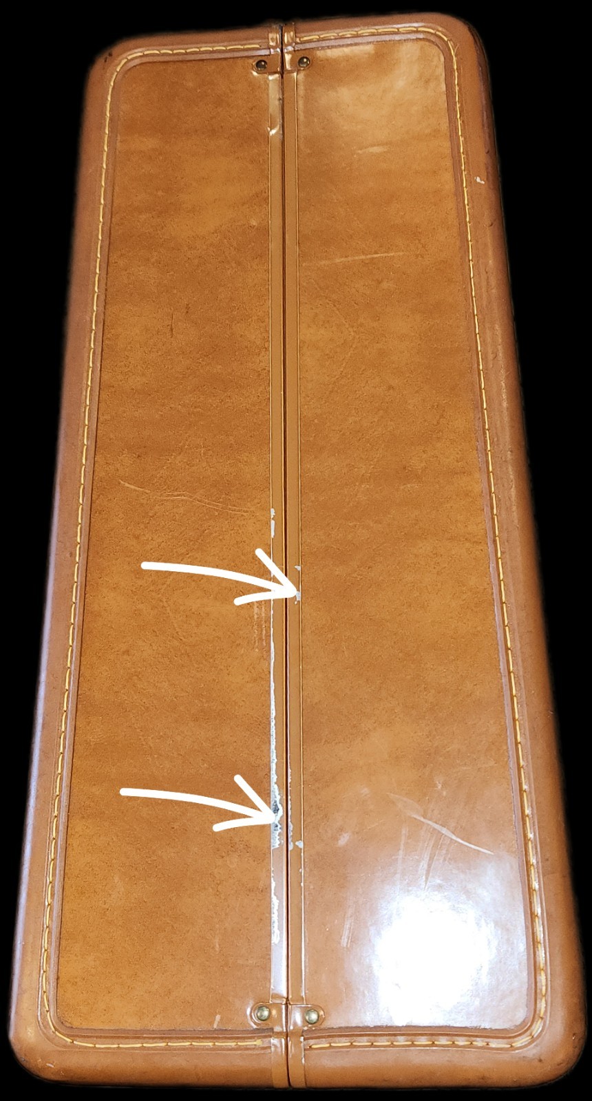 VTG~Samsonite~Shwayder Bros~Streamlite~Hard Side~Suitcase~Saddle Tan~26″~NO KEY