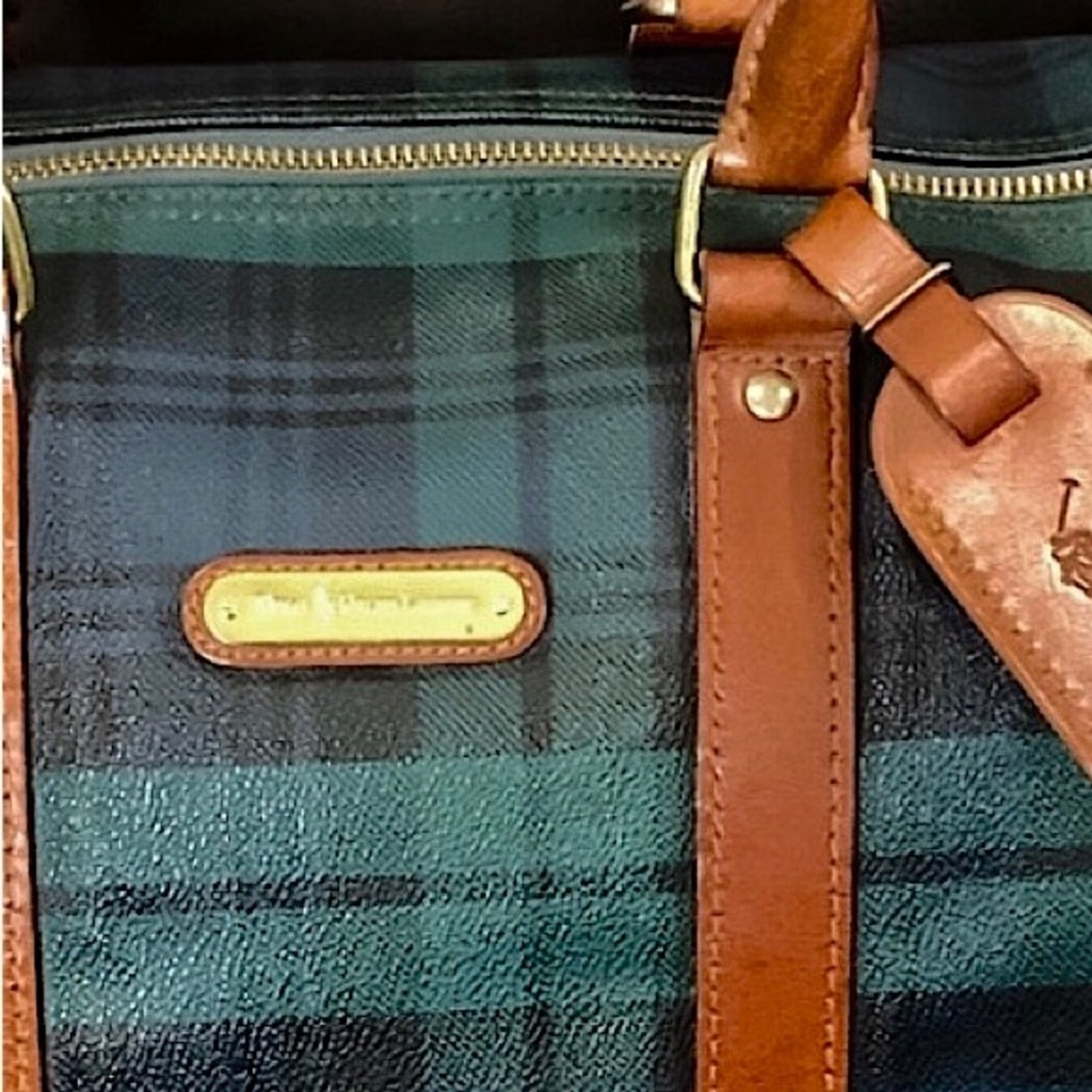 RALPH LAUREN Black Watch Plaid Boston Weekend Travel Duffle Doctors Bag 40cm