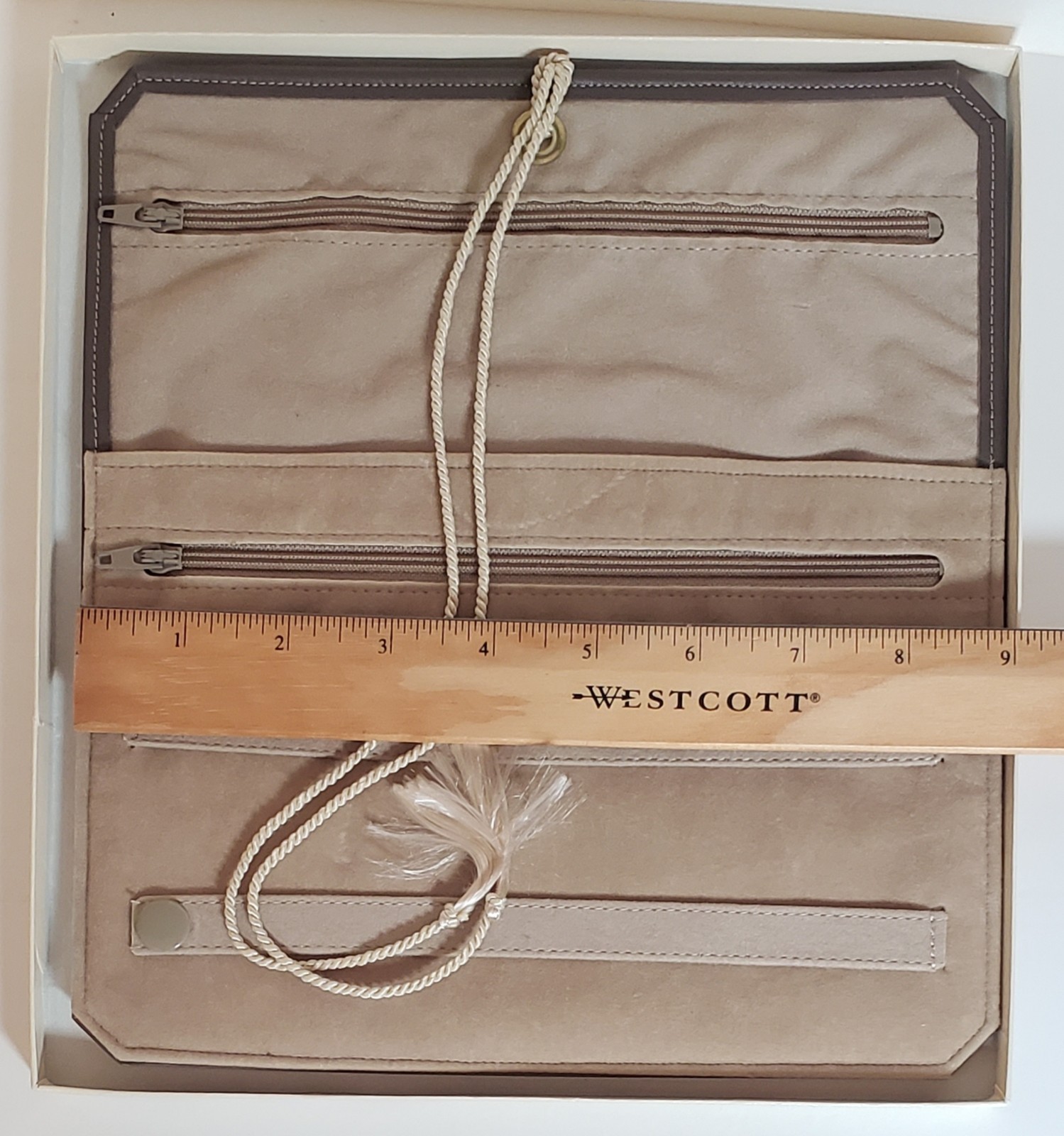 Vintage Amity Cowhide Tan Jewelry Roll Embossed Harley Davidson Logo New in Box