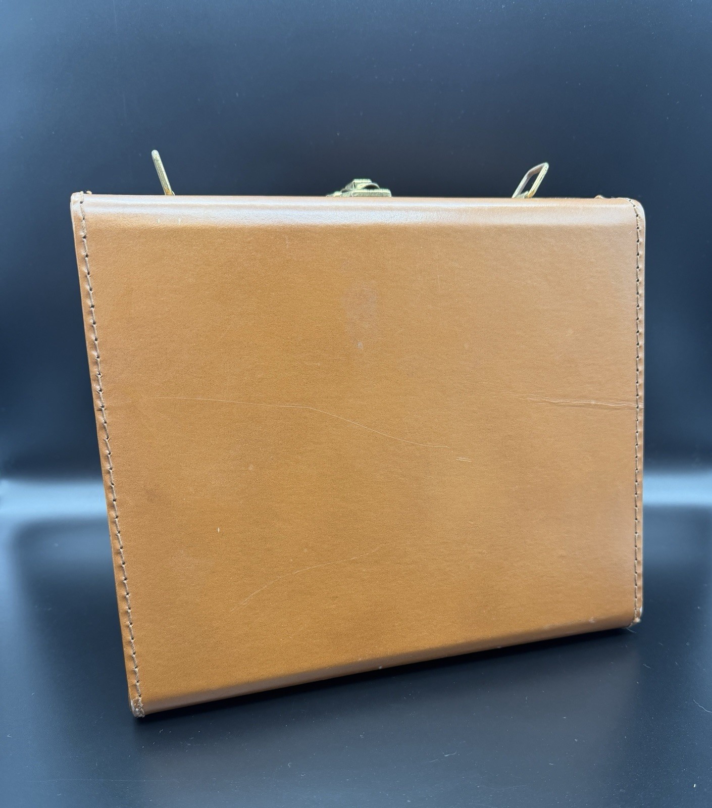 Mid Century Tapered Attache Case Red Interior Presentation Box Prop AS IS
