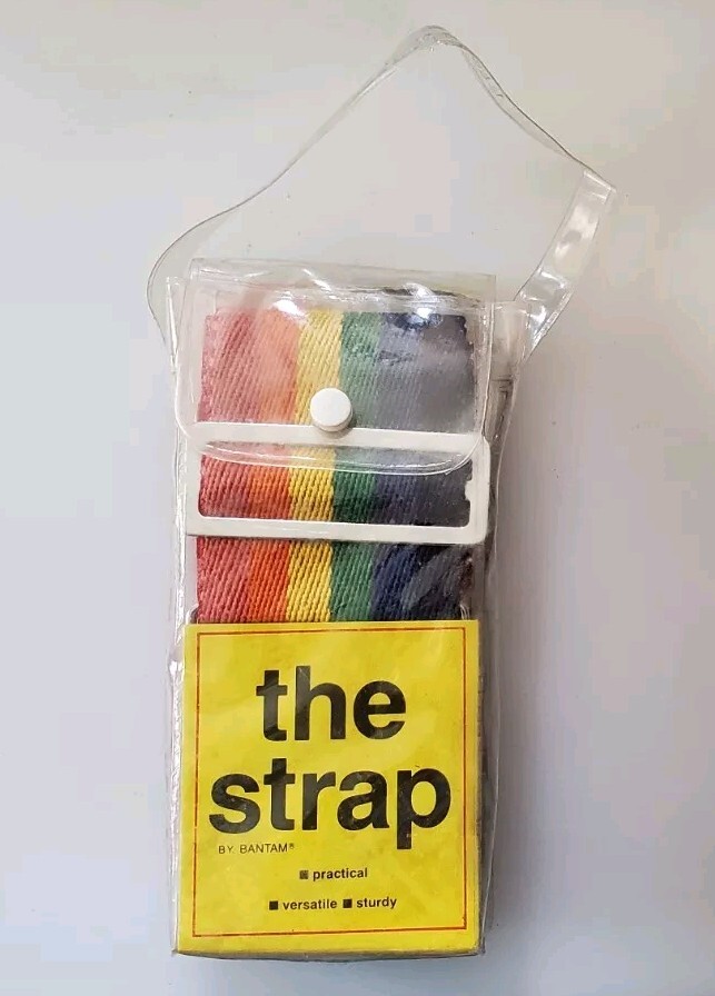 Vintage Peter’s Bantamware The Strap Luggage Webbing Rainbow Colors NOS MCM