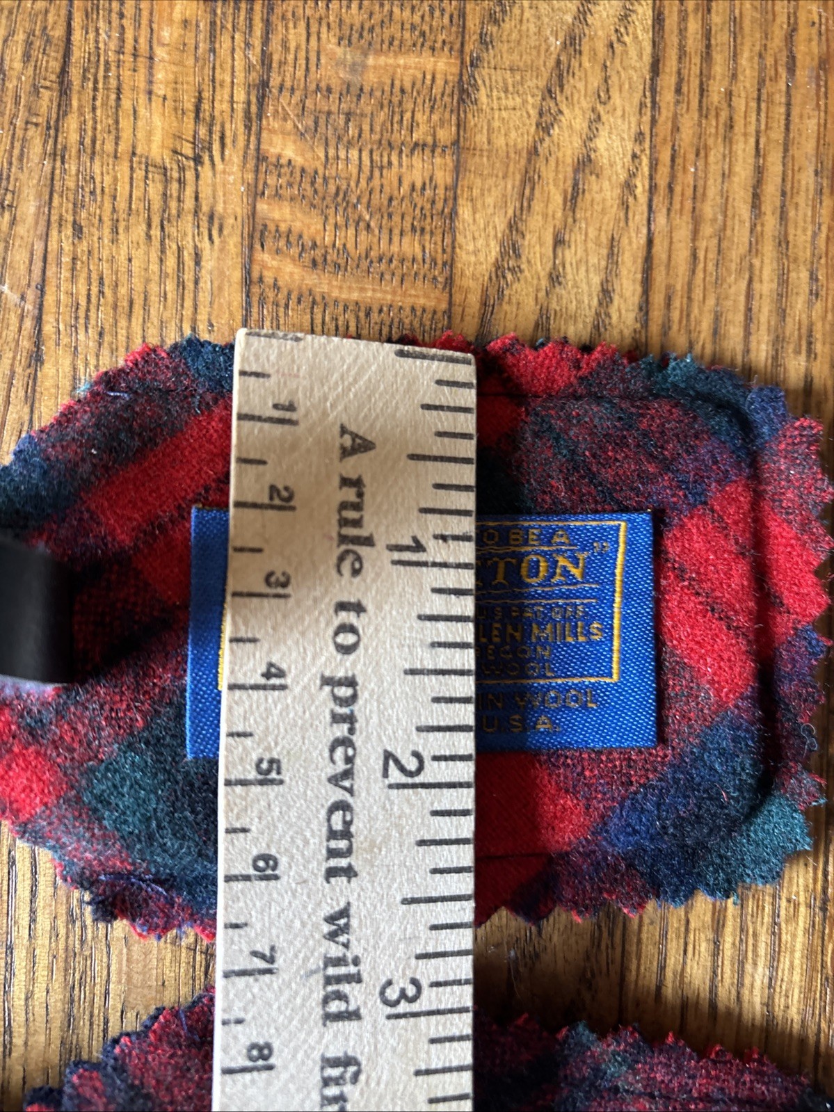 VTG Pendleton ID Tags Tartan Wool Red Plaid Luggage Pair Leather Buckle Handmade