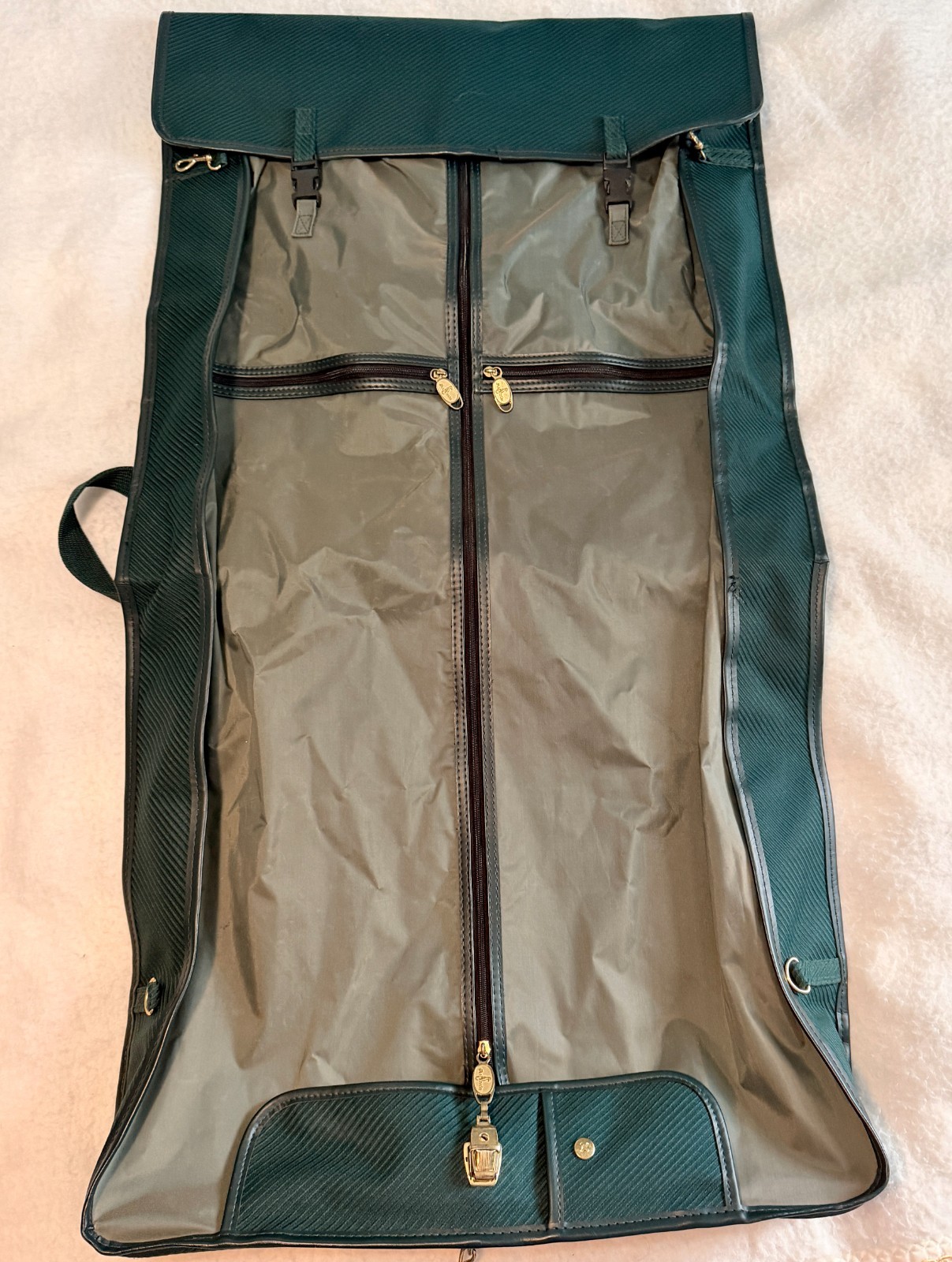 Vintage Atlantic Forest Green With Gold Accents 4 Pc Luggage Set-Beautiful!